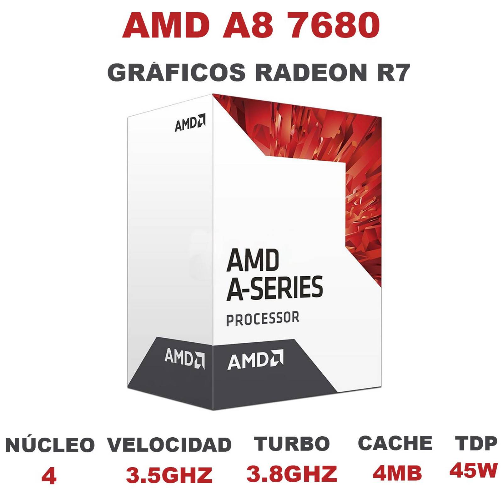 Procesador AMD APU A8 7680 3.8 Ghz 4 Core FM2+ Radeon R7 