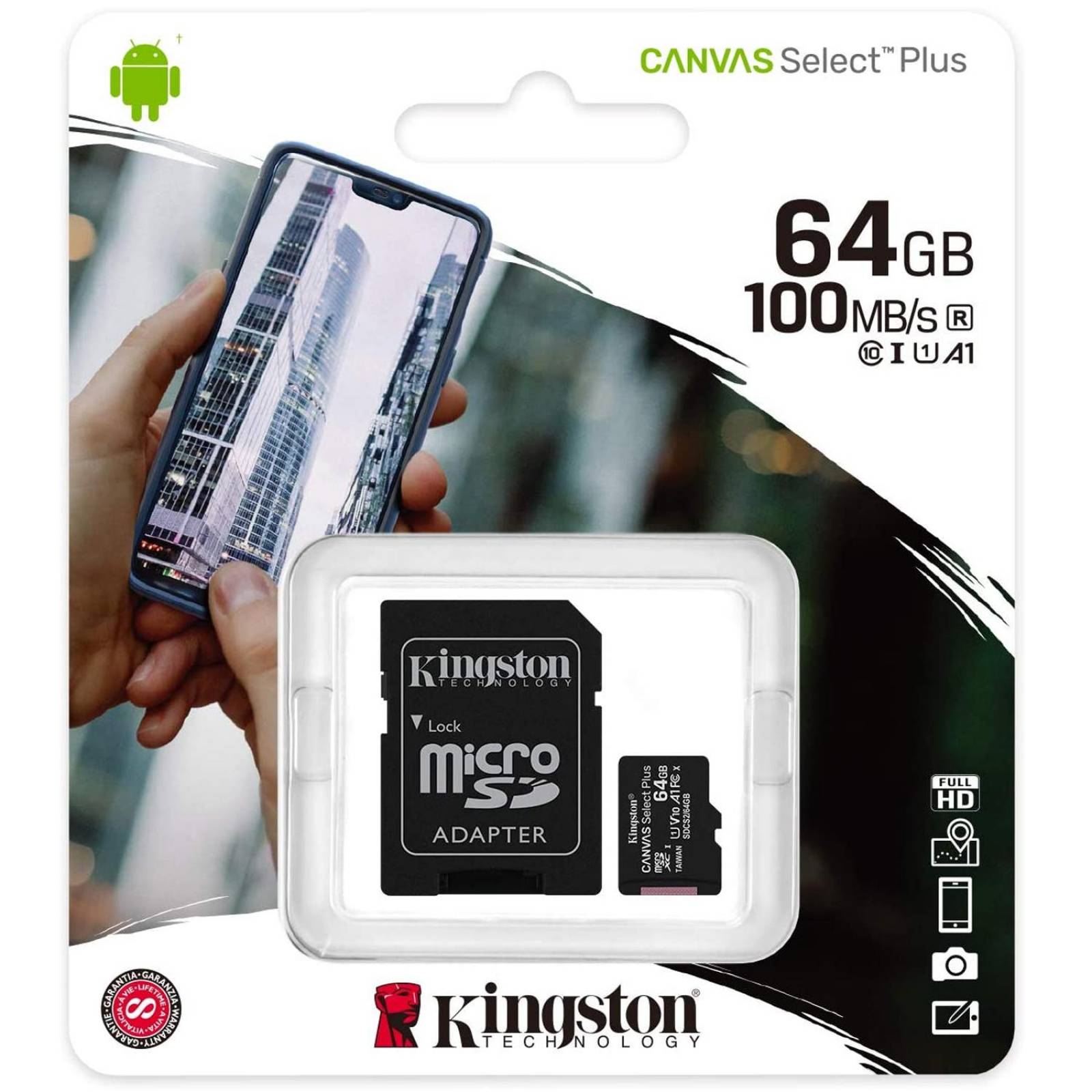 Memoria Micro SD 64GB Clase10 KINGSTON SDCS/64GB 