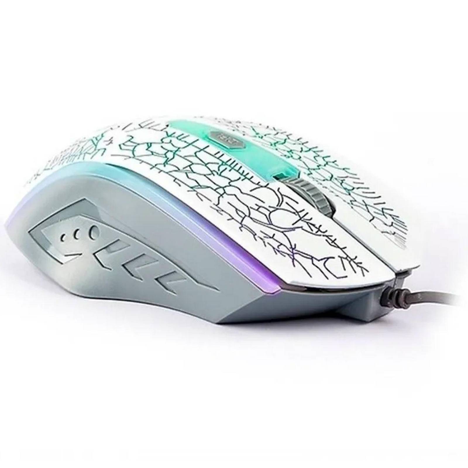 Mouse Gamer NACEB NA-592BLA RGB 1200dpi 4 Botones Blanco 