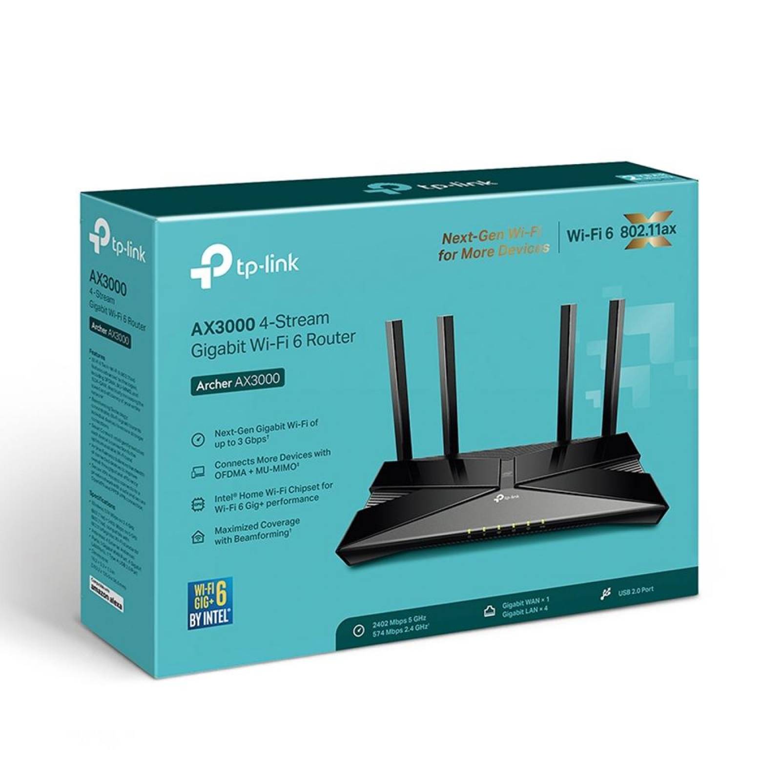 Router Inalambrico GAMER TP-LINK ARCHER AX50 Dual Band Wifi 6 2976Mbps 