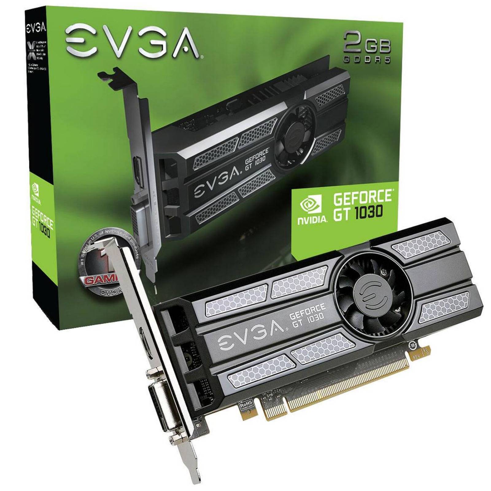 Tarjeta de Video EVGA GeForce GT 1030 2GB GDDR5 Low Profile 