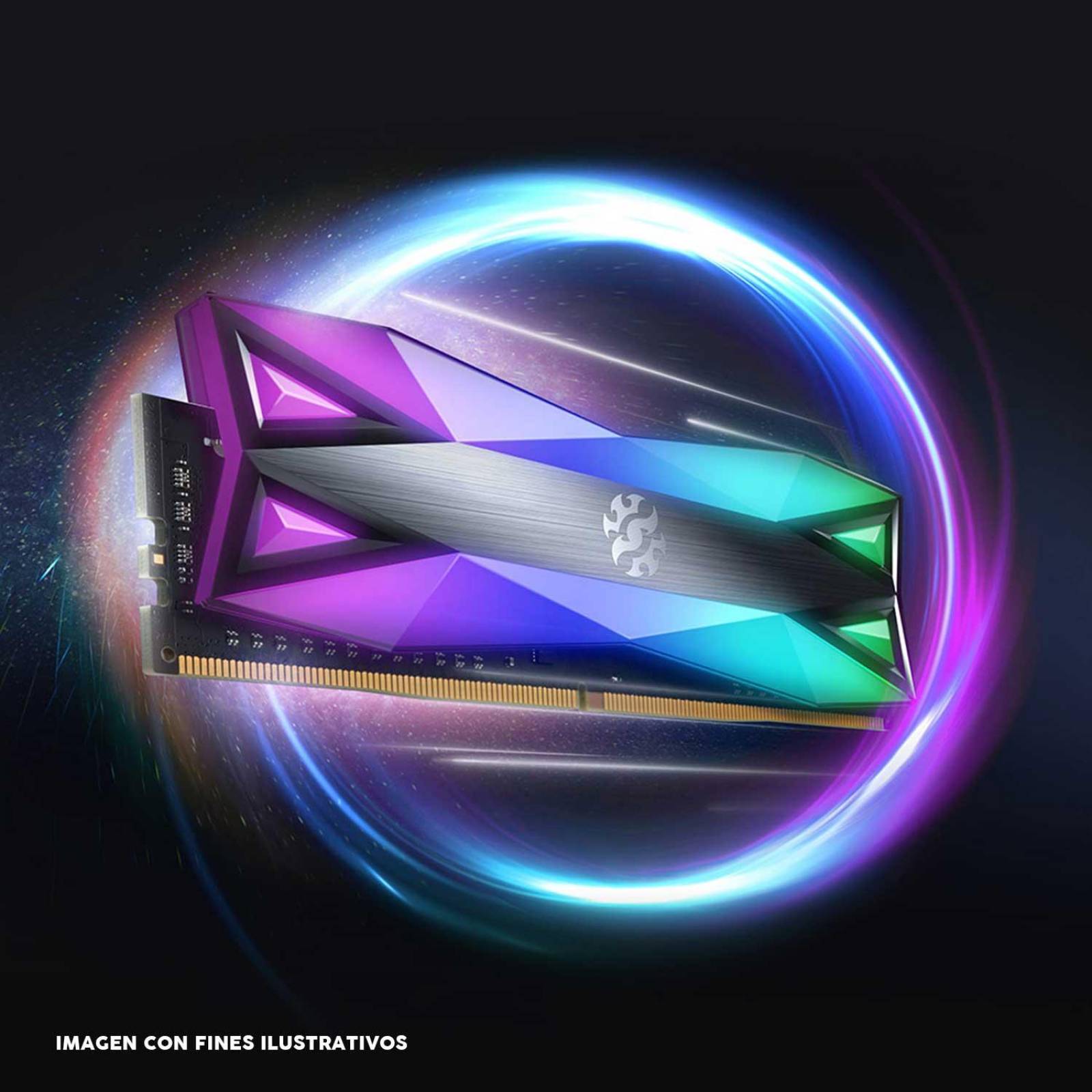 Memoria RAM DDR4 8GB 4133MHz XPG SPECTRIX D60G RGB Gris AX4U41338G19J-ST60 