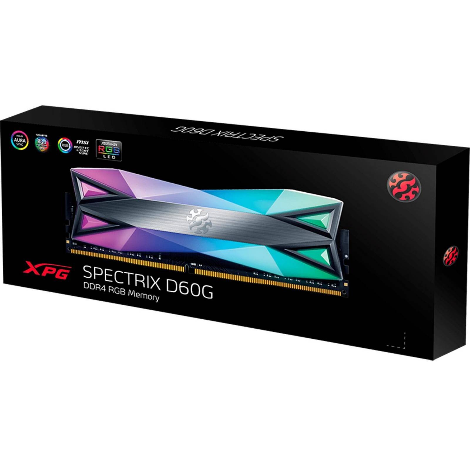 Memoria RAM DDR4 16GB 3200MHz XPG SPECTRIX D60G RGB 1x16GB Gris AX4U320016G16A-ST60 