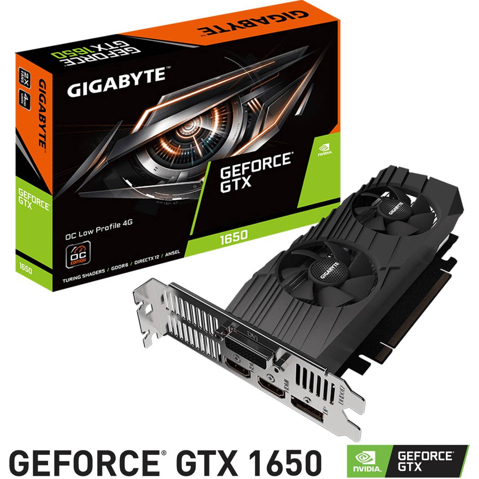 Tarjeta de Video GIGABYTE GeForce GTX 1650 OC Low Profile 4GB GDRR6 GV-N1656OC-4GL 