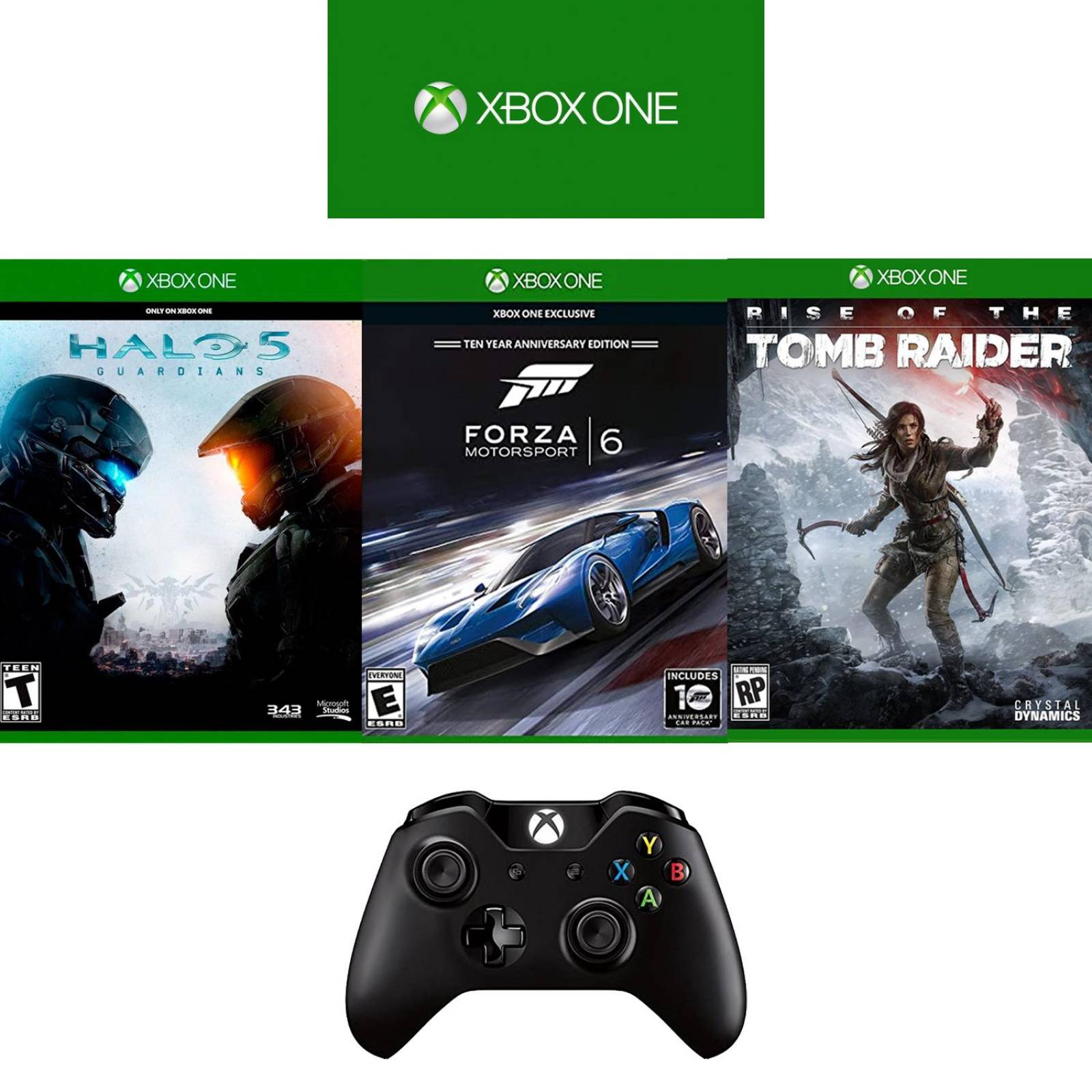 Consola XBOX ONE 1TB Bundle Xbox Live 3 Meses Halo Forza Tomb Raider 