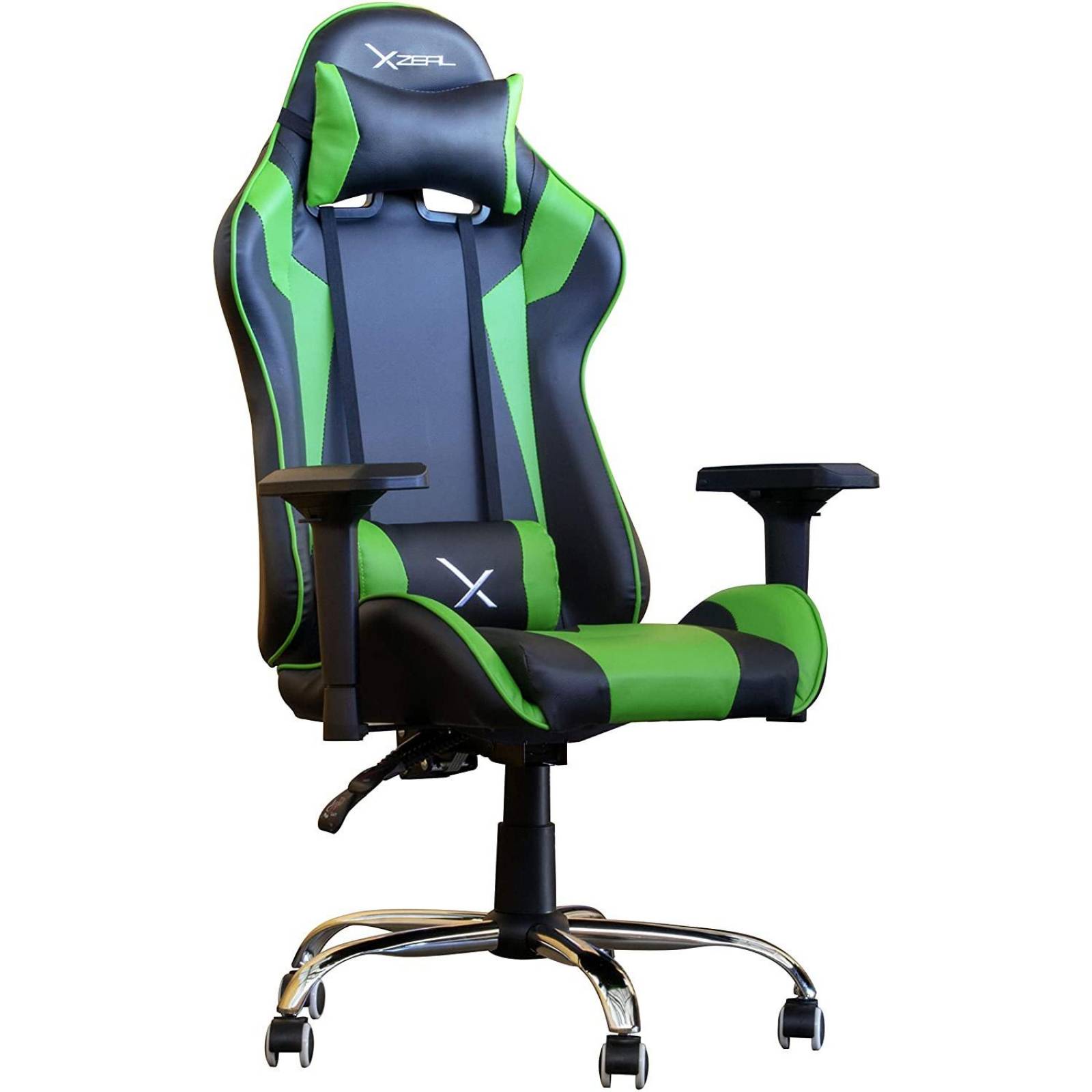 Silla Gamer XZEAL XZ10 Ergonomica Reclinable Reposabrazos 4D Verde ZXS