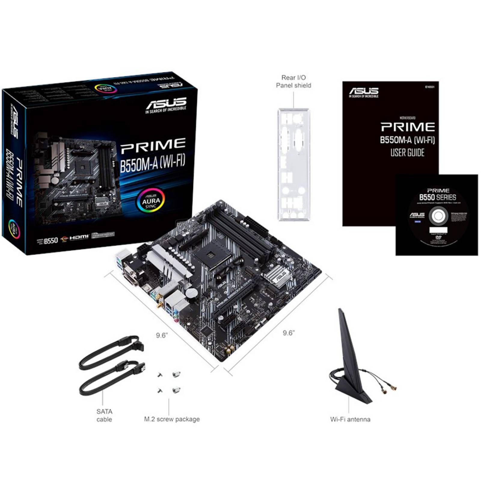 Tarjeta Madre ASUS PRIME B550M-A WI-FI AM4 DDR4 Micro ATX 