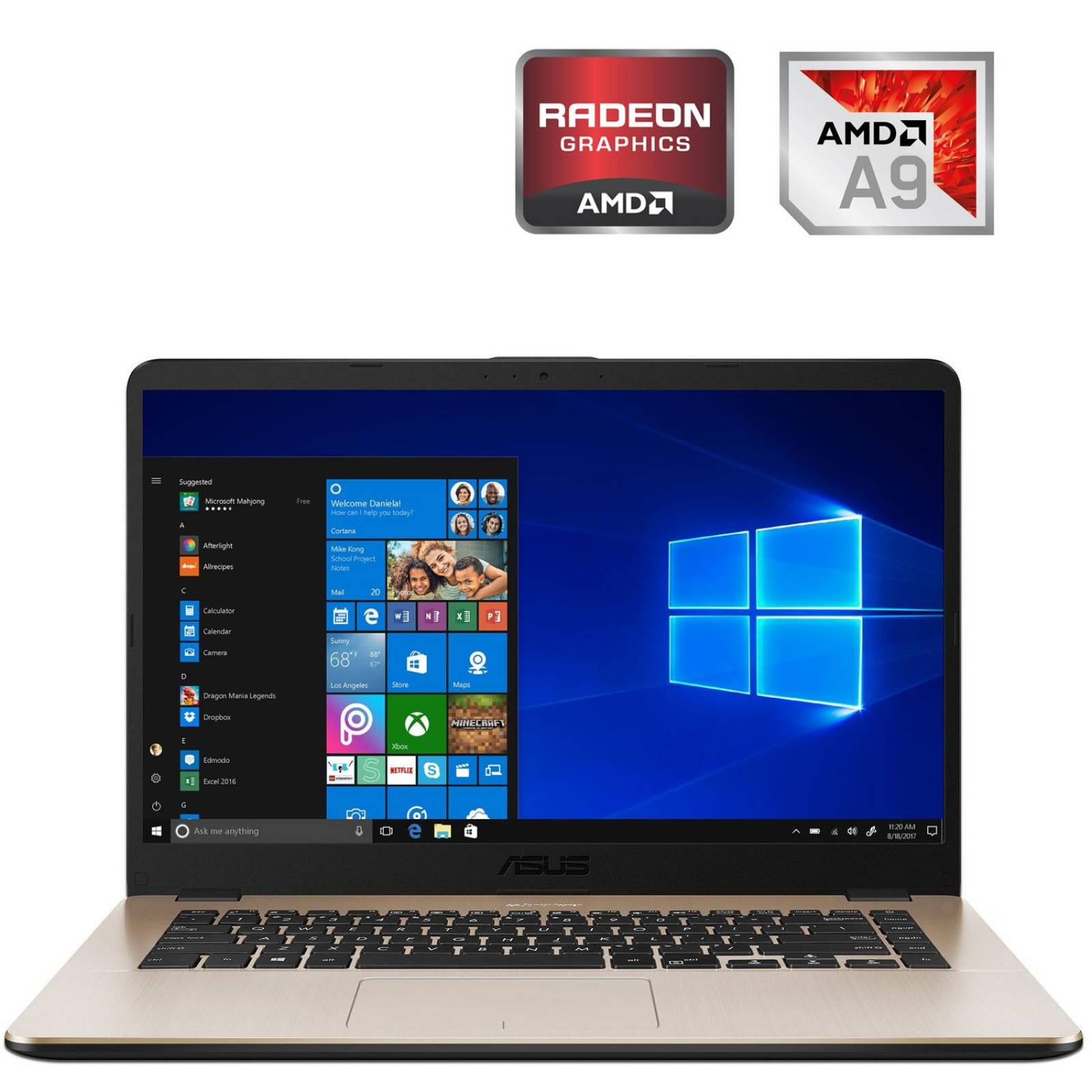 Laptop Asus Vivobook Amd A9 4gb 1tb 15.6 Graficos Radeon R5 Reacondicionado 