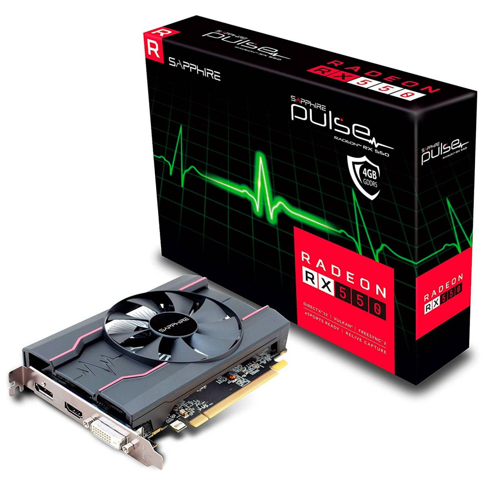 Tarjeta de Video SAPPHIRE AMD Radeon RX550 4GB DDR5 Pci 3.0 