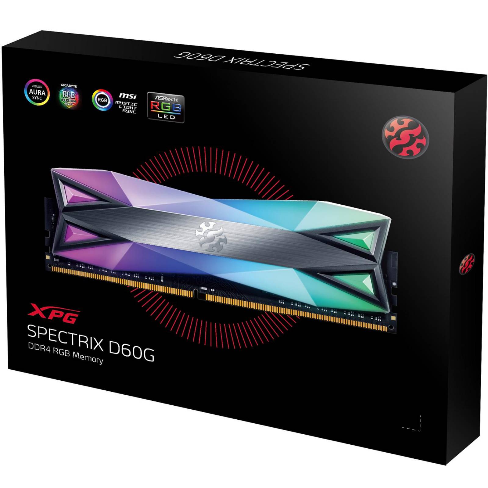 Memoria RAM DDR4 32GB 3600MHz XPG SPECTRIX D60G RGB Disipador 2x16GB AX4U360016G18I-DT60 