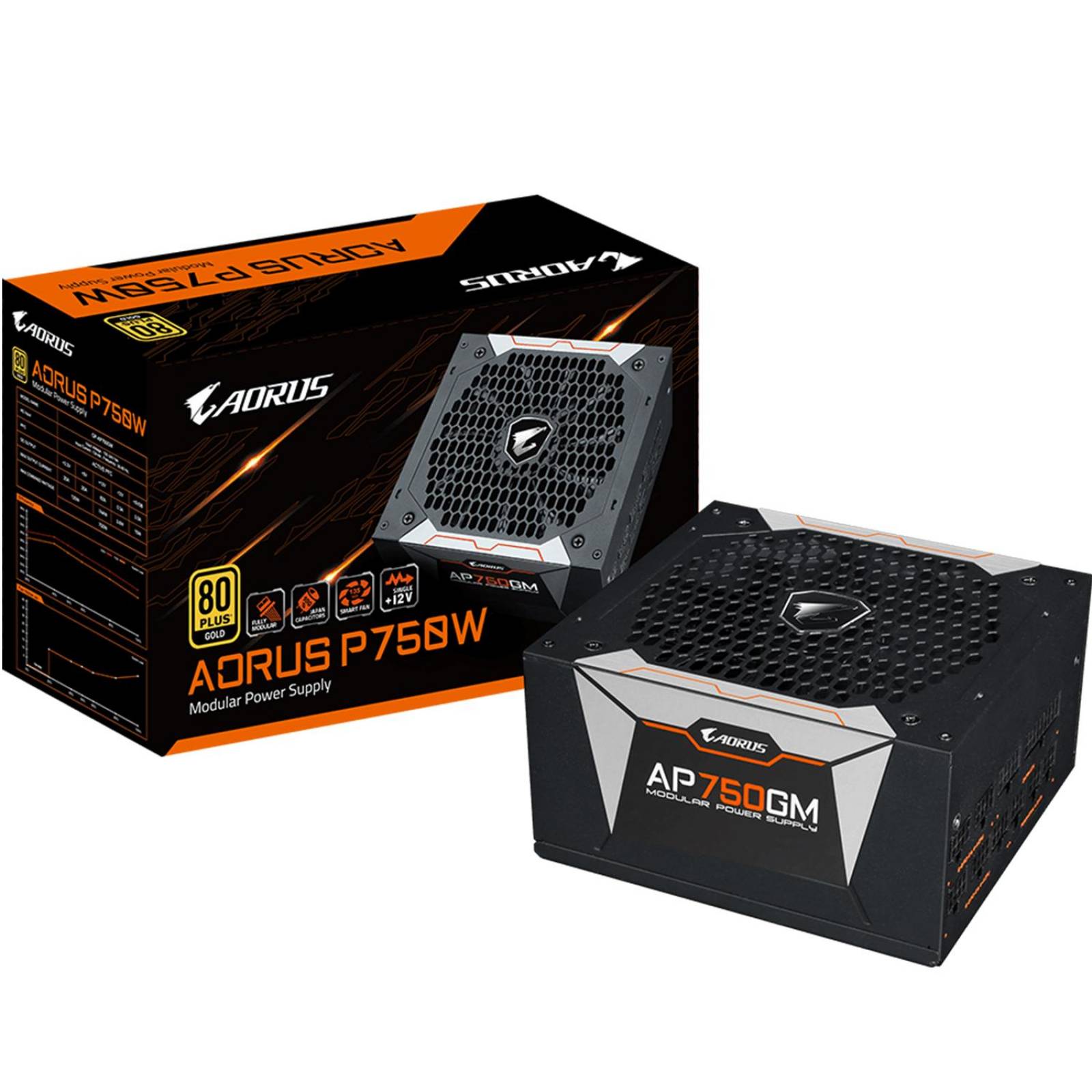Fuente de Poder AORUS P750GM 750W 80 Plus GOLD Modular ATX
