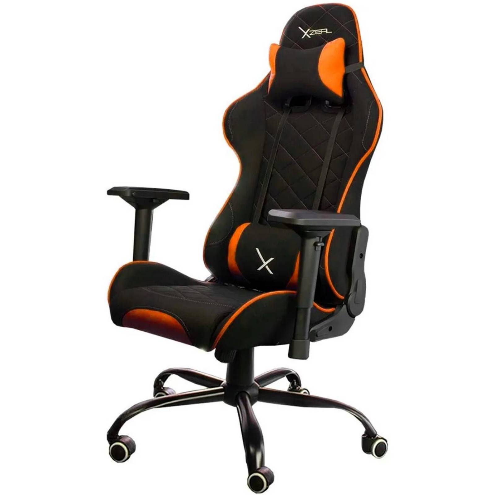 Silla Gamer XZEAL XZ25 Ergonomica Reclinable Reposabrazos 4D Naranja X