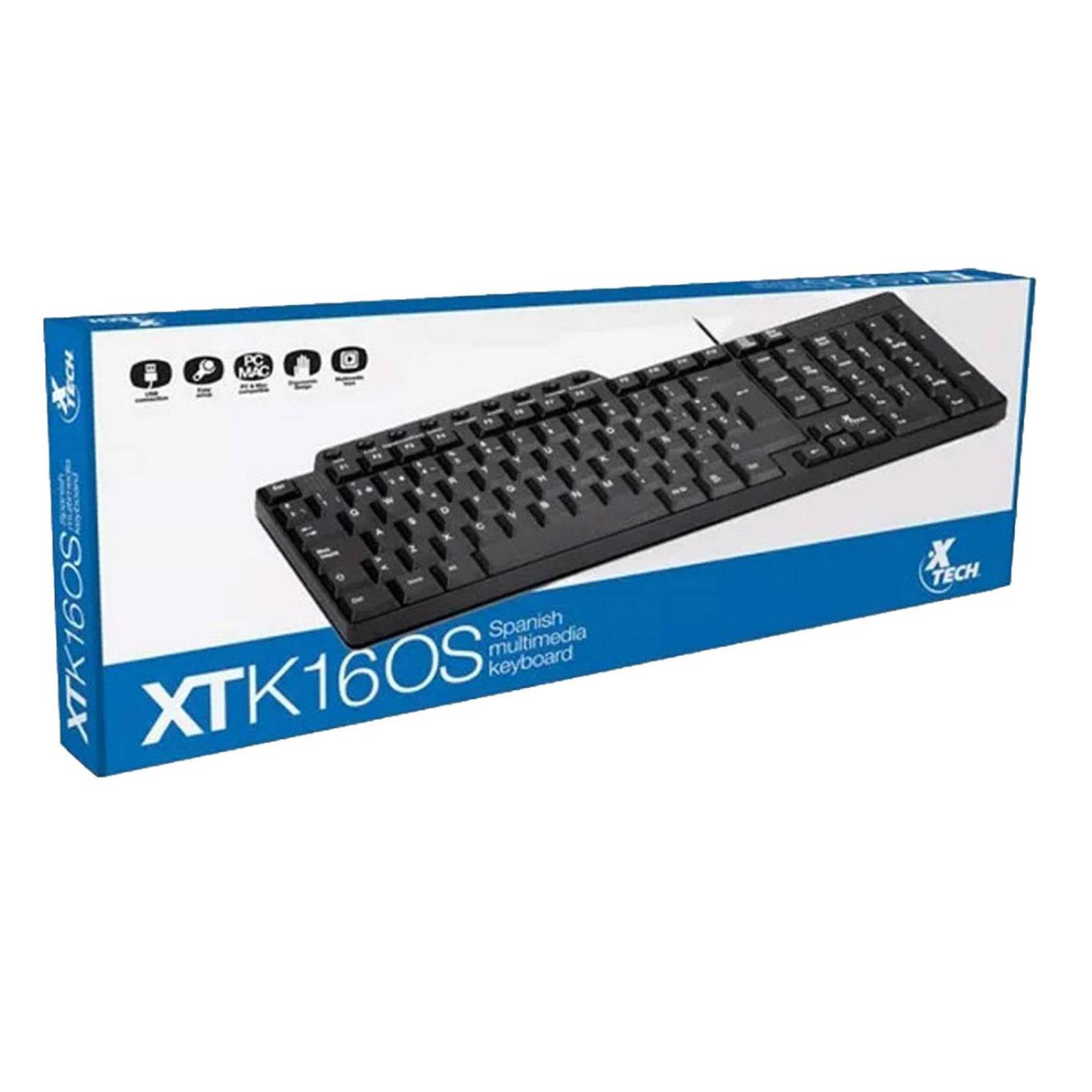 Teclado Multimedia USB XTECH Español XTK-160S 