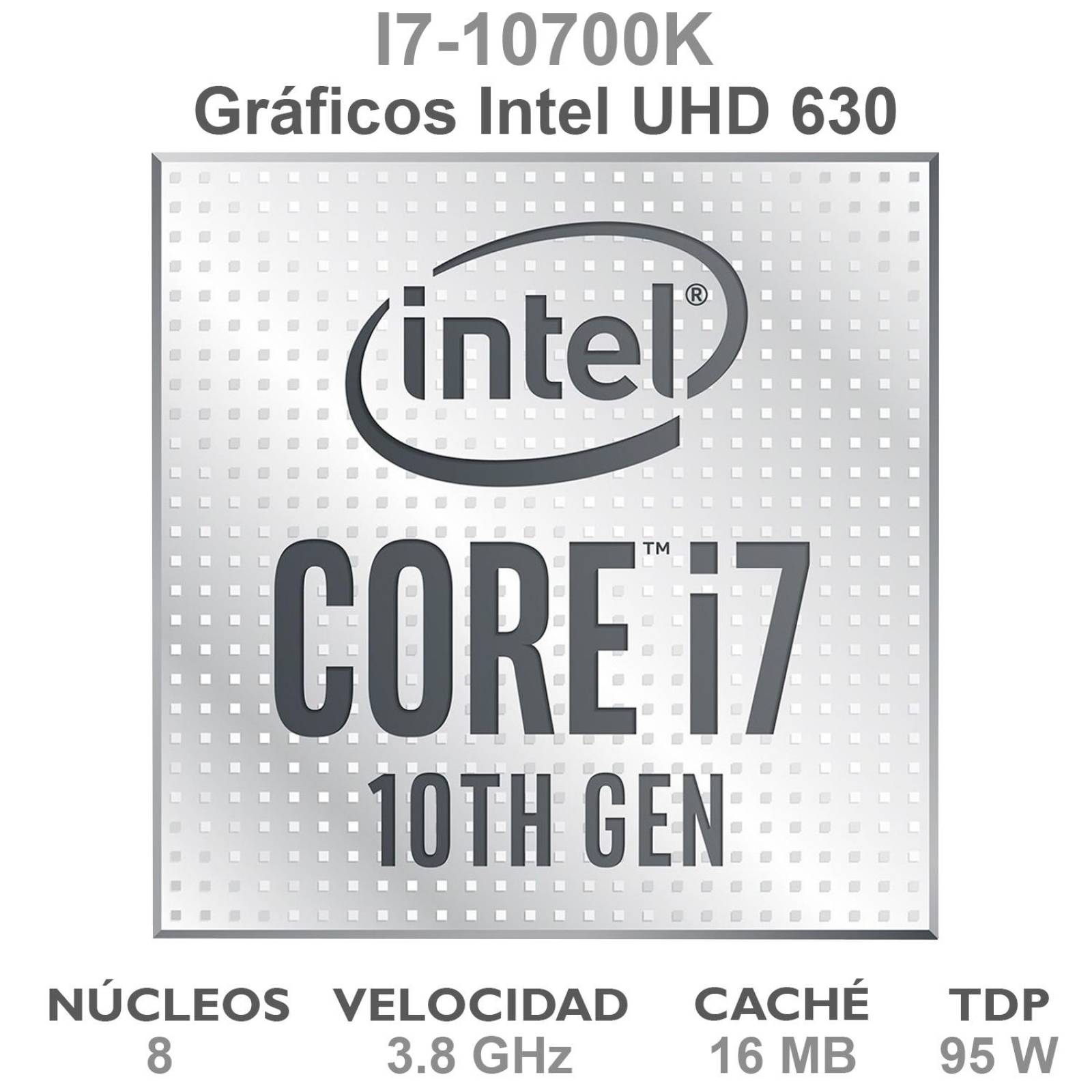 Procesador INTEL Core I7 10700K 5.1 GHz Octa Core 1200 BX8070110700K 