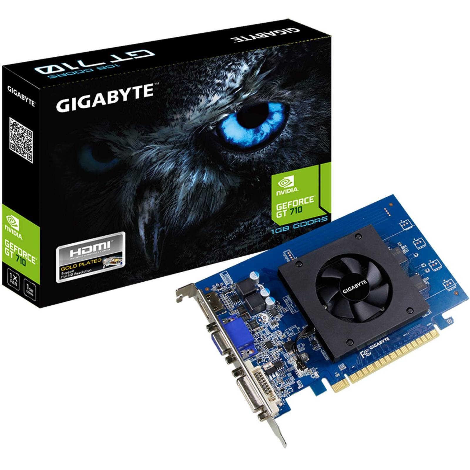 Tarjeta de Video GIGABYTE Nvidia Geforce GT 710 1GB GDDR5 GV-N710D5-1GI 