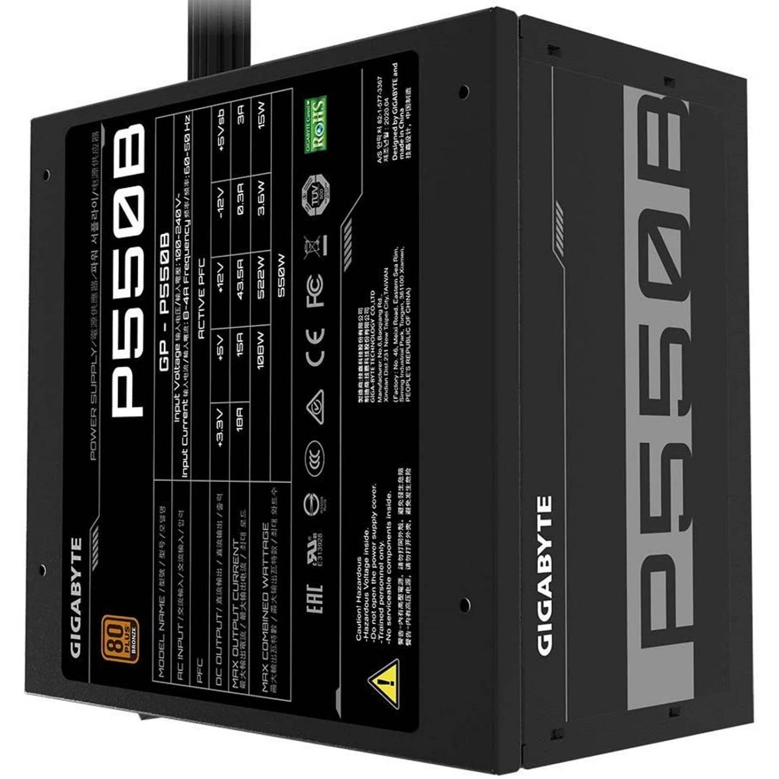 Fonte Gigabyte P550B 550W 80Plus Bronze, GP-P550B - View #10