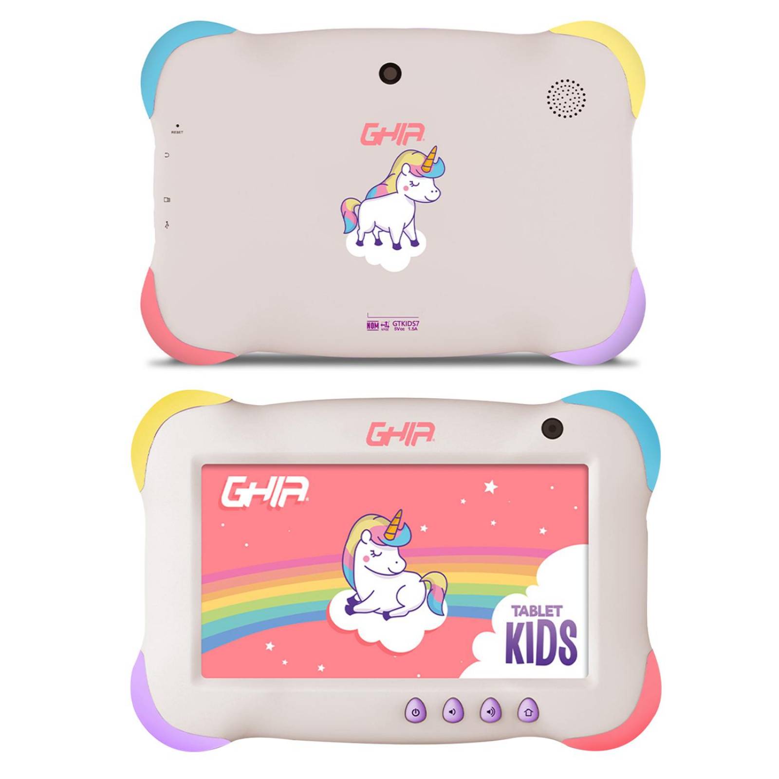 Tablet Ghia 7 Kids 1GB 16GB Wifi Android 9 Bluetooth Unicornio 