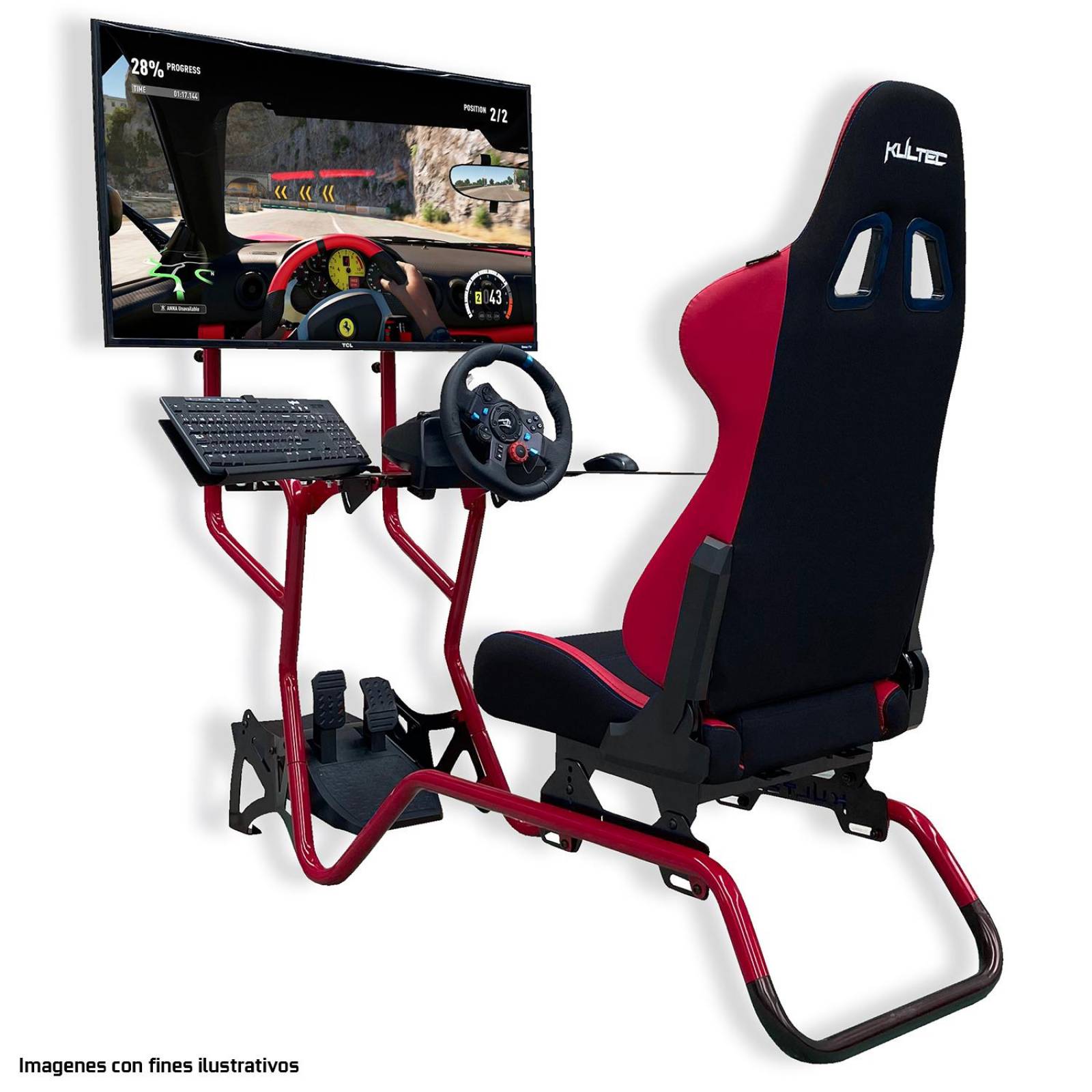Soporte TV Volante Logitech G29 G920 Silla Gamer KULTEC Simulador RS KLTRS-11301