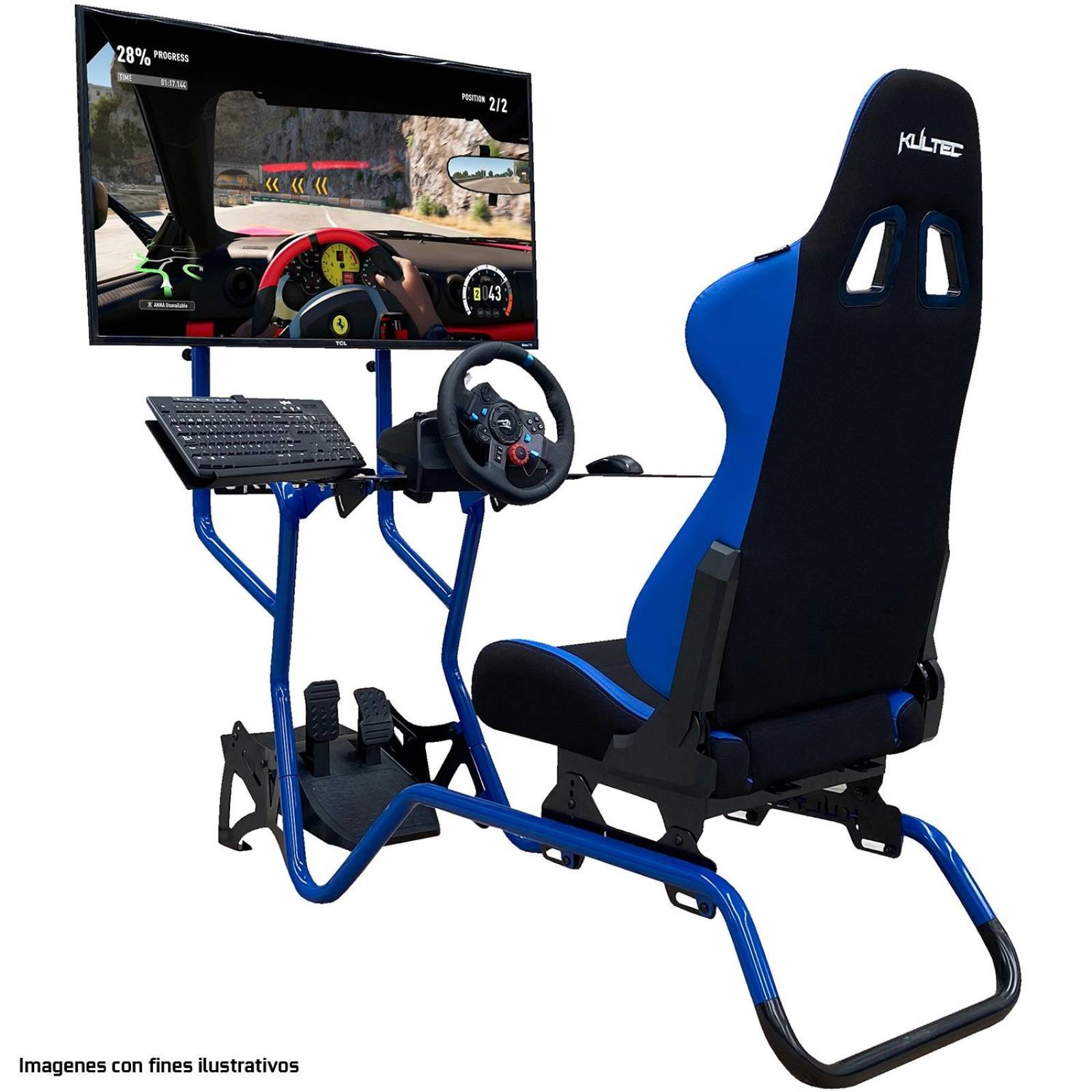 Soporte TV Volante Logitech G29 G920 Silla Gamer KULTEC Simulador RS KLTRS-21301 