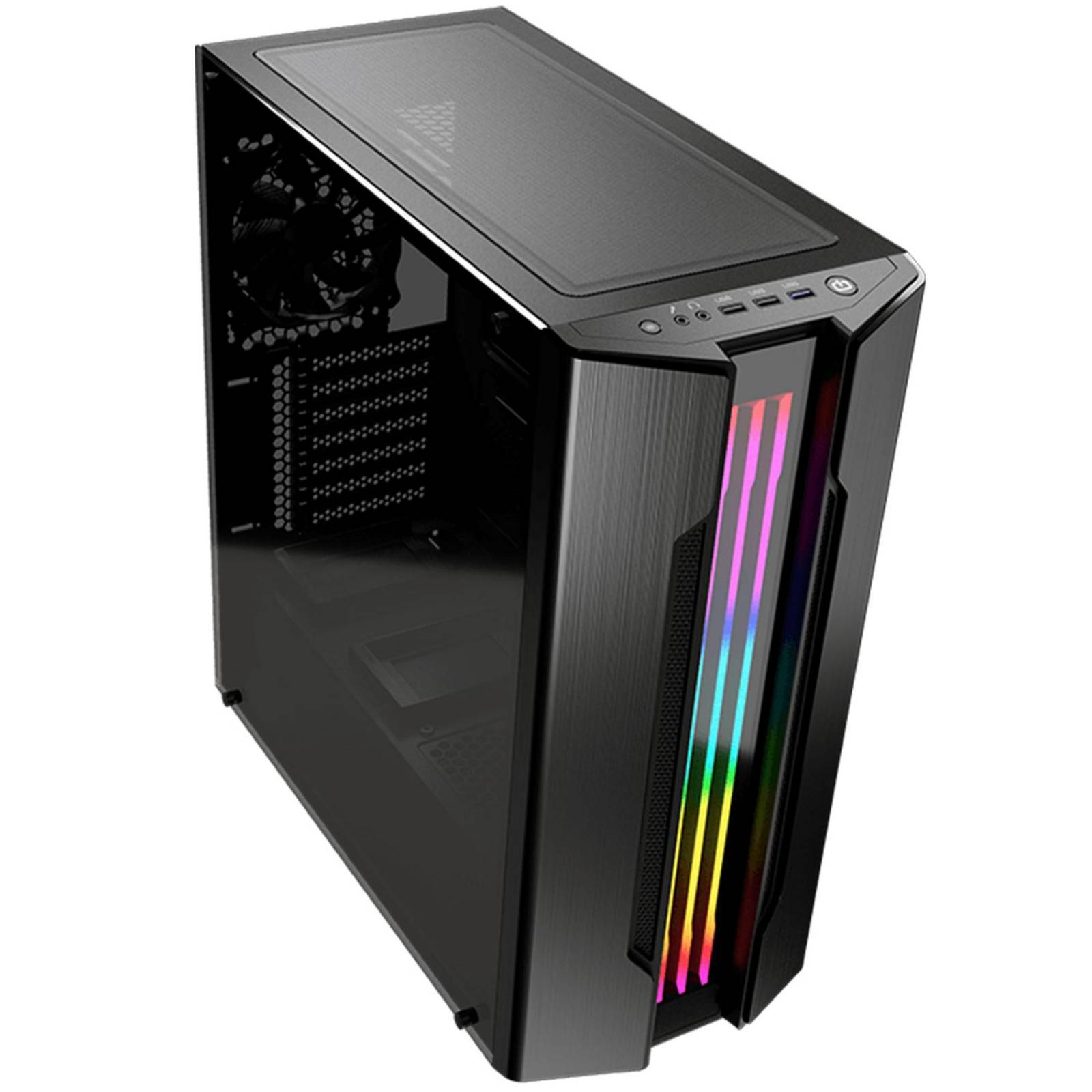 Gabinete Gamer COUGAR GEMINI S IRON-GRAY RGB Cristal Templado 