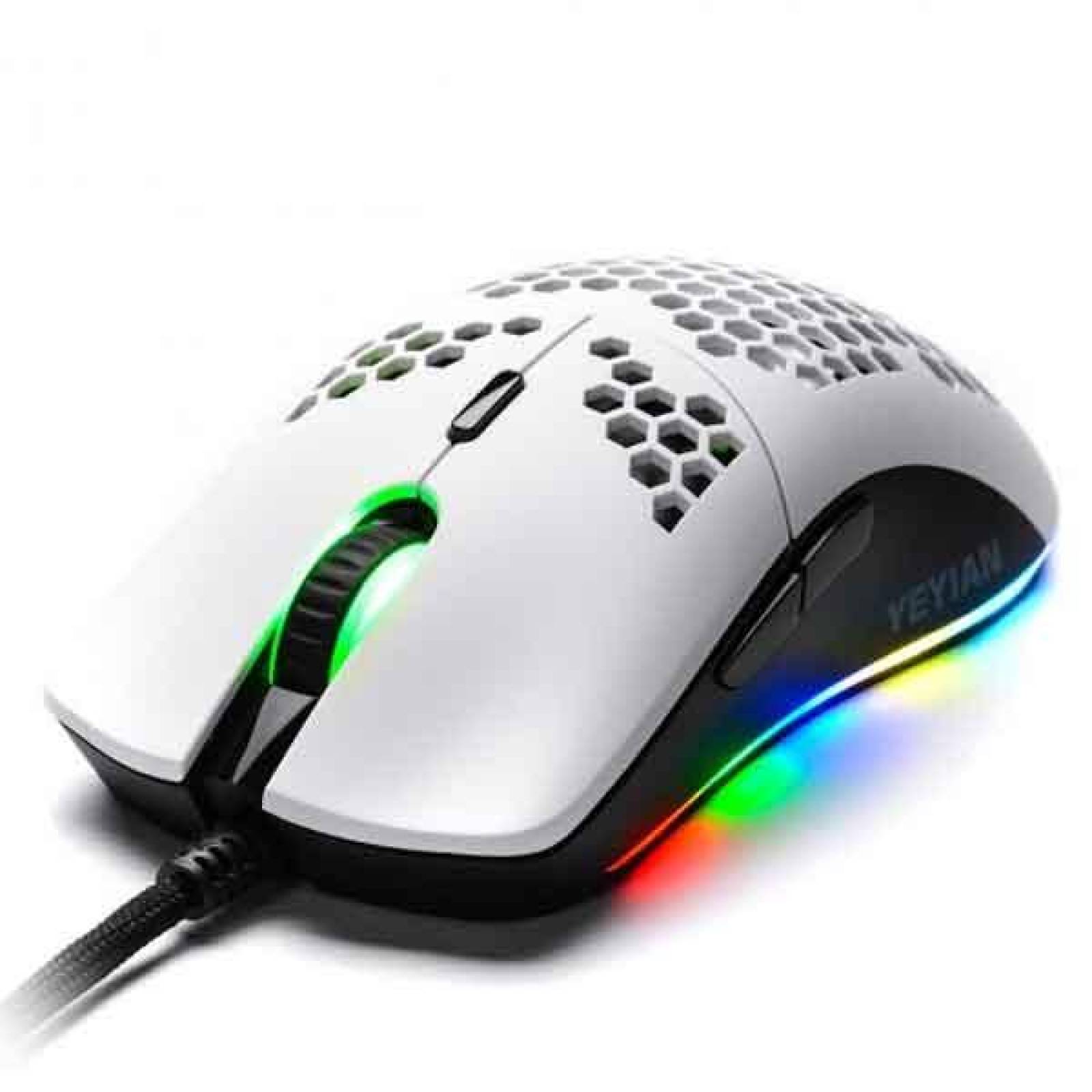 Mouse Gamer YEYIAN LINKS Series 3000 RGB 7200dpi 6 Botones Blanco YMG-24311 