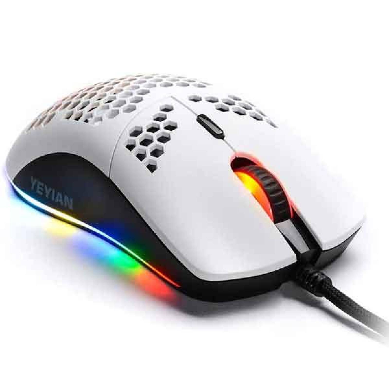 Mouse Gamer YEYIAN LINKS Series 3000 RGB 7200dpi 6 Botones Blanco YMG-24311 