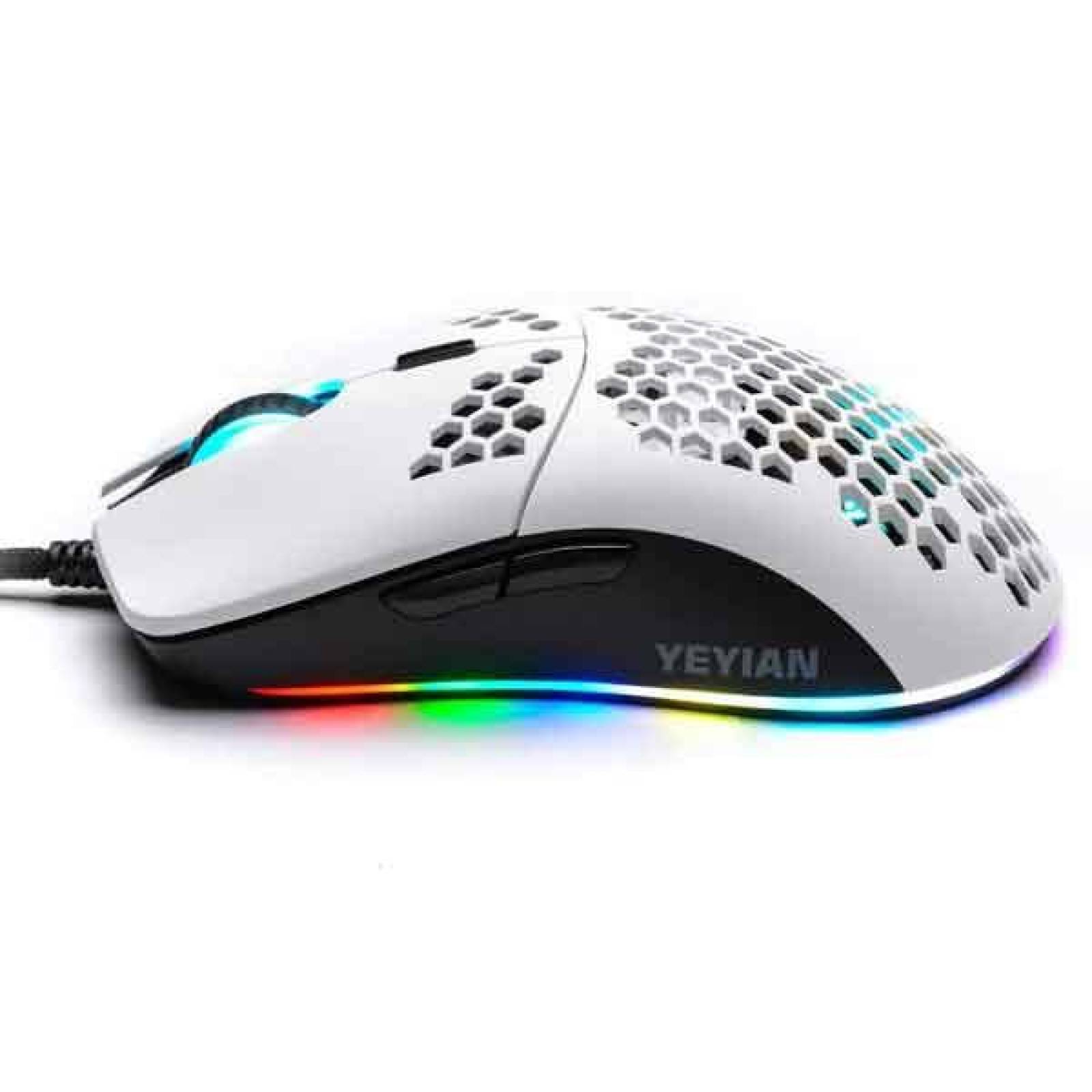 Mouse Gamer YEYIAN LINKS Series 3000 RGB 7200dpi 6 Botones Blanco YMG-24311 