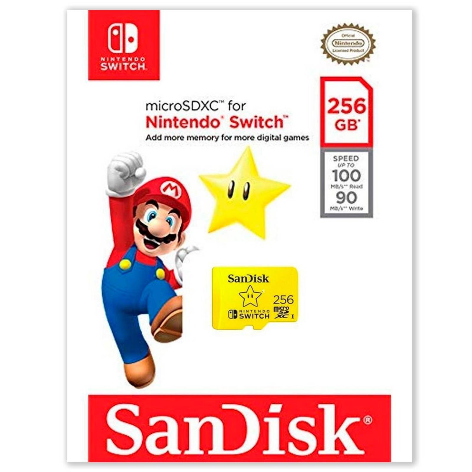 Memoria Micro SD 256GB Sandisk Nintendo Switch Oficial SDSQXAO256GGN