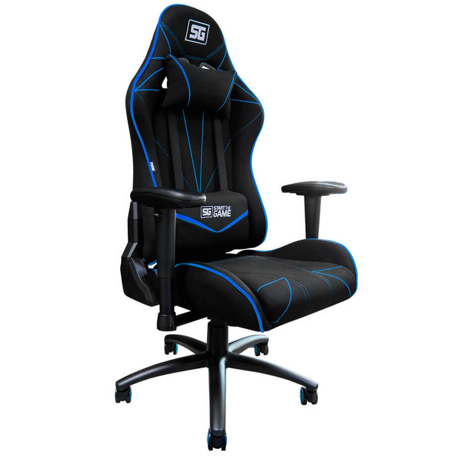 Silla Gamer VORAGO START THE GAME Reclinable Negro/Azul CGC500-BL 