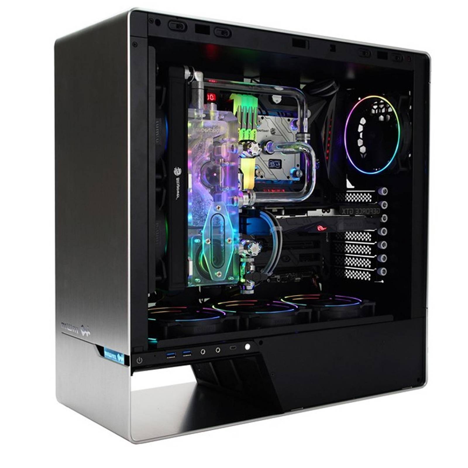 Gabinete Gamer In Win Rgb Cristal Templado Plata