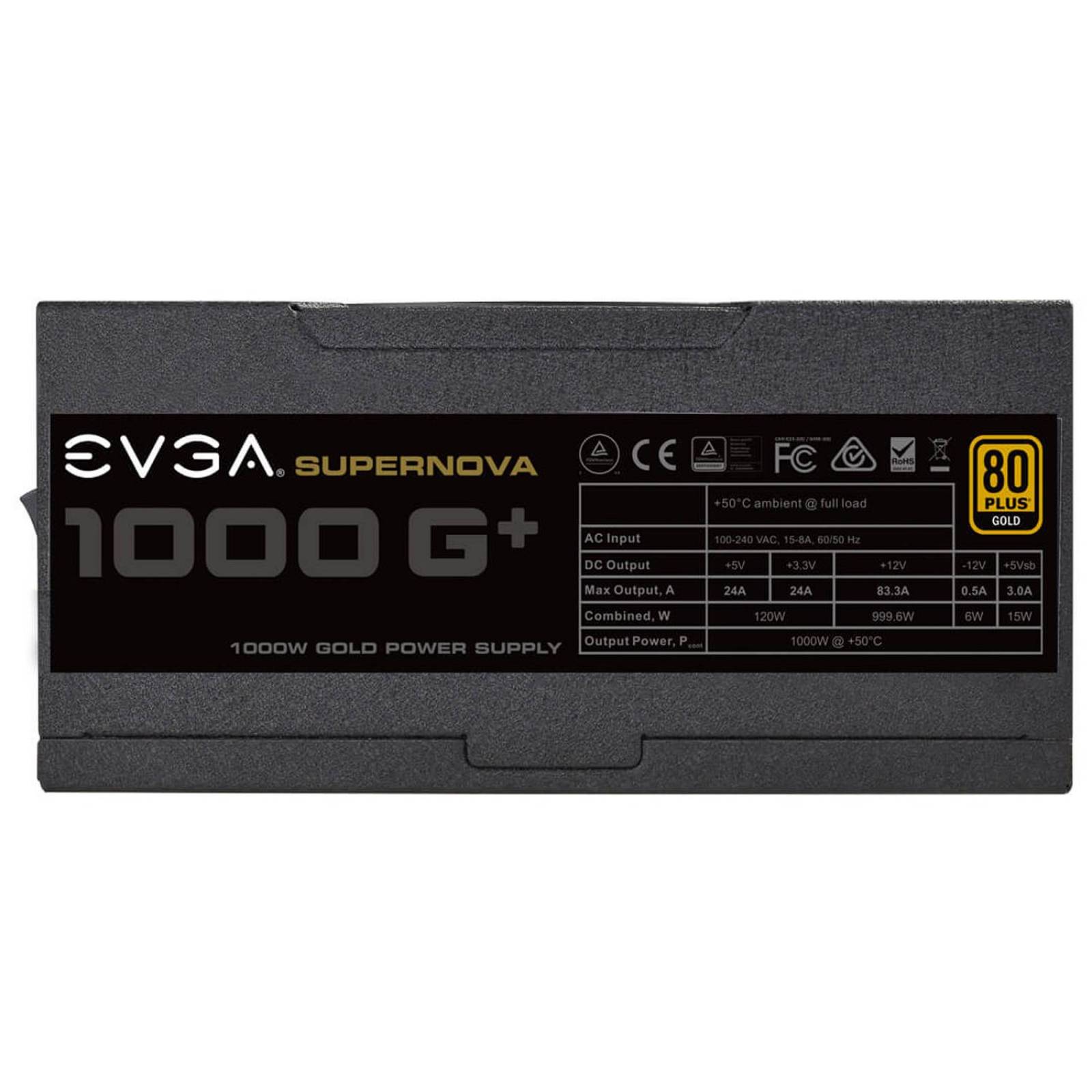 Fuente de Poder EVGA SUPERNOVA 1000G+ 1000W 80 Plus Oro Modular 120-GP-1000-X1 