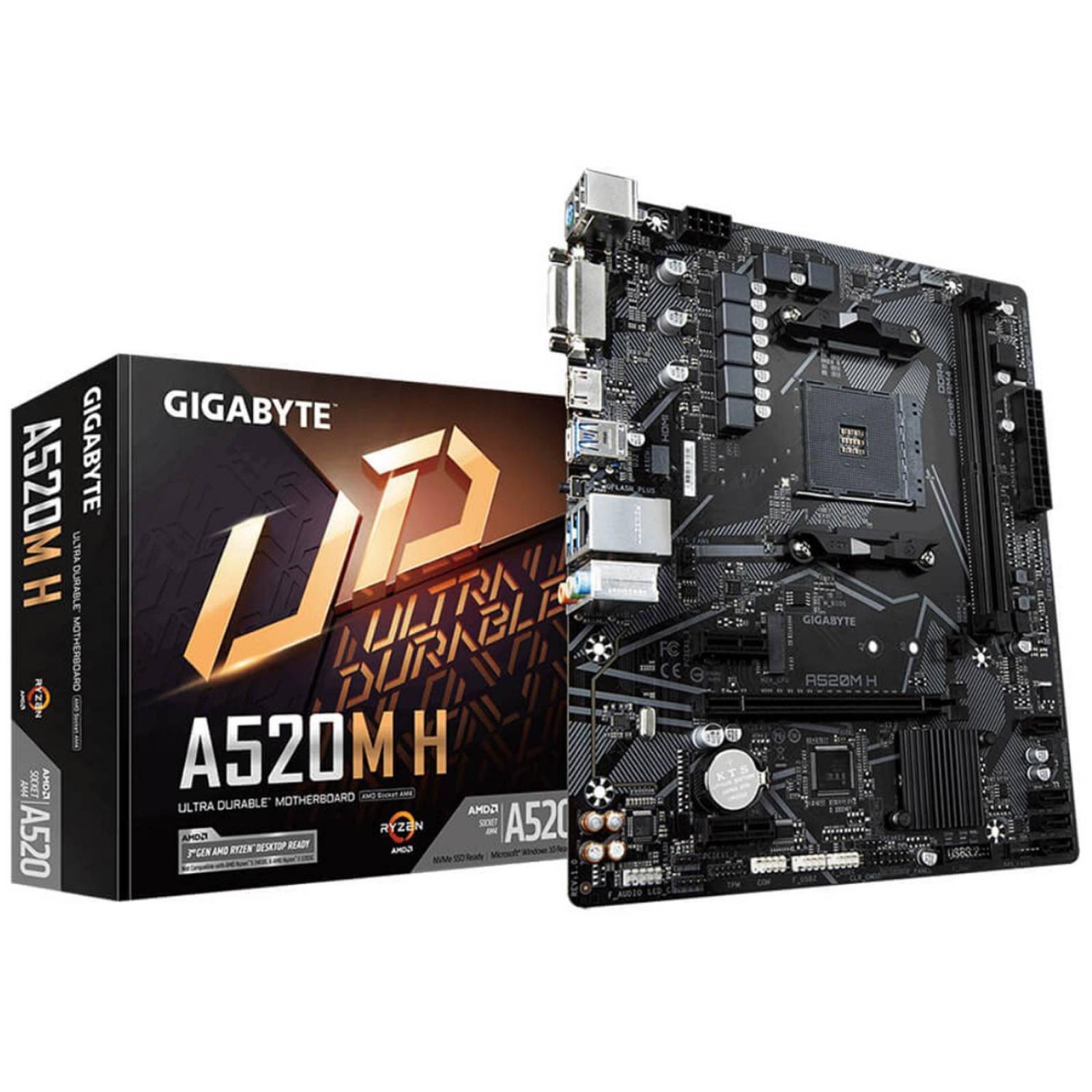 Tarjeta Madre GIGABYTE A520M H AMD AM4 Micro ATX 