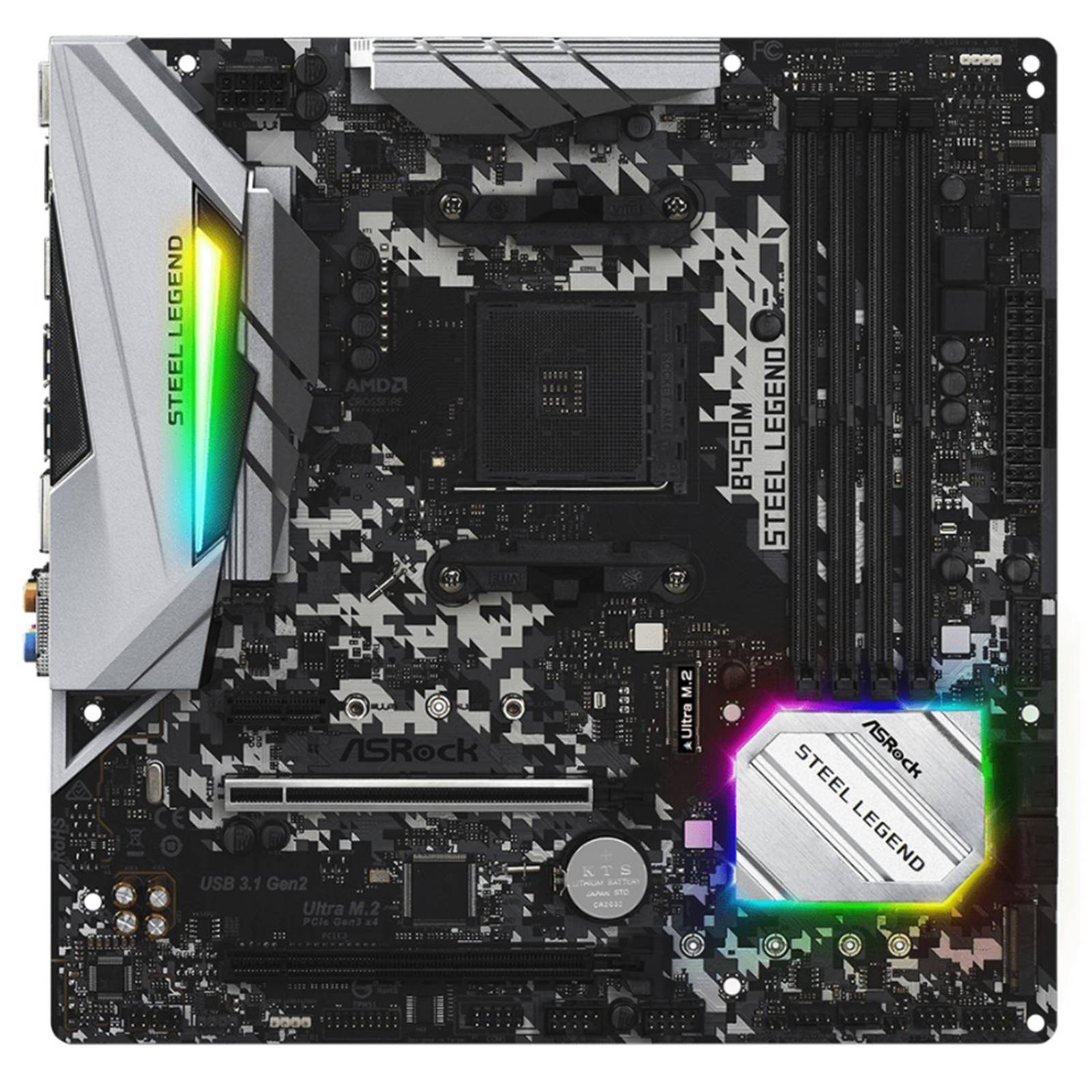 Tarjeta Madre ASROCK B450M Steel Legend AMD AM4 Micro ATX 