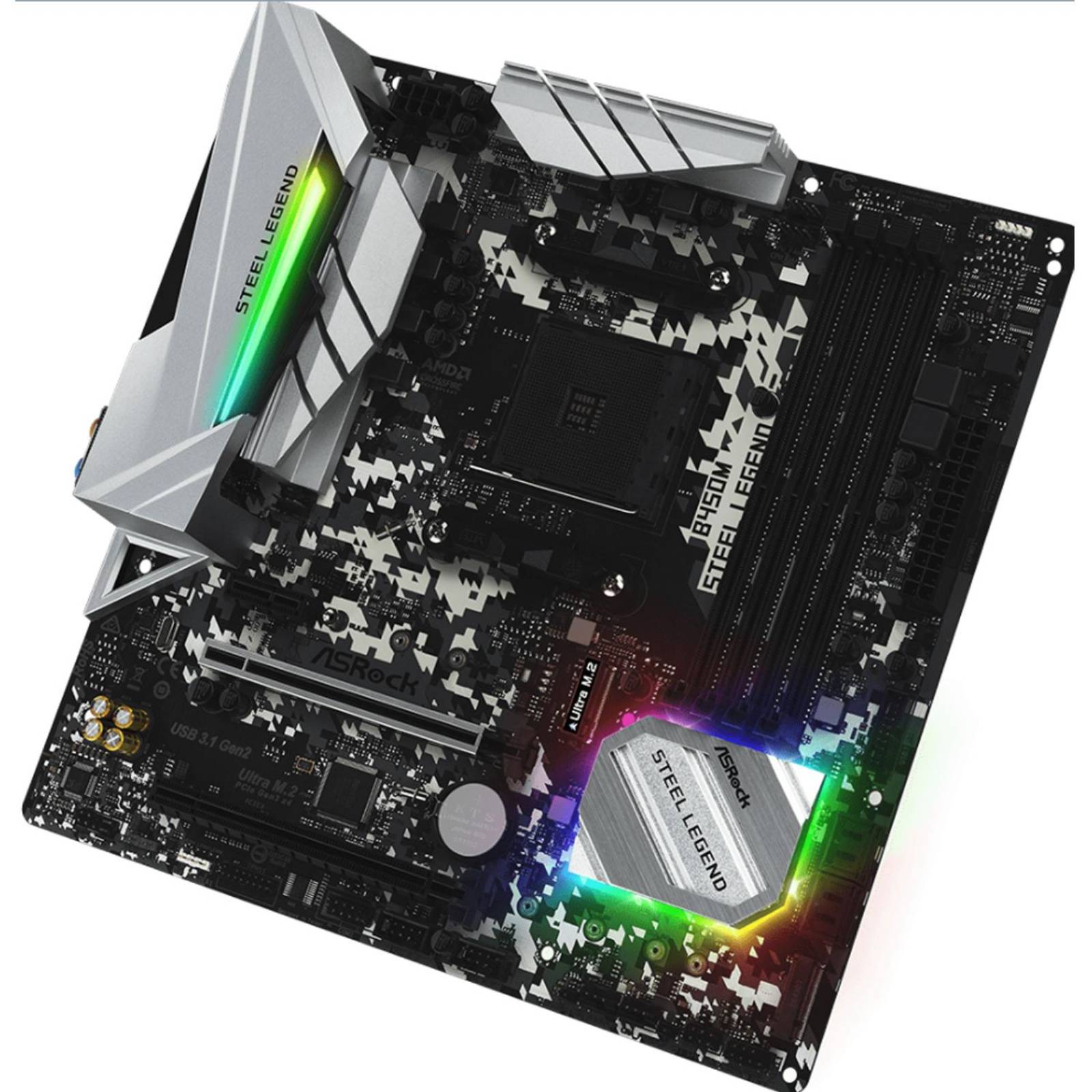 Tarjeta Madre ASROCK B450M Steel Legend AMD AM4 Micro ATX 