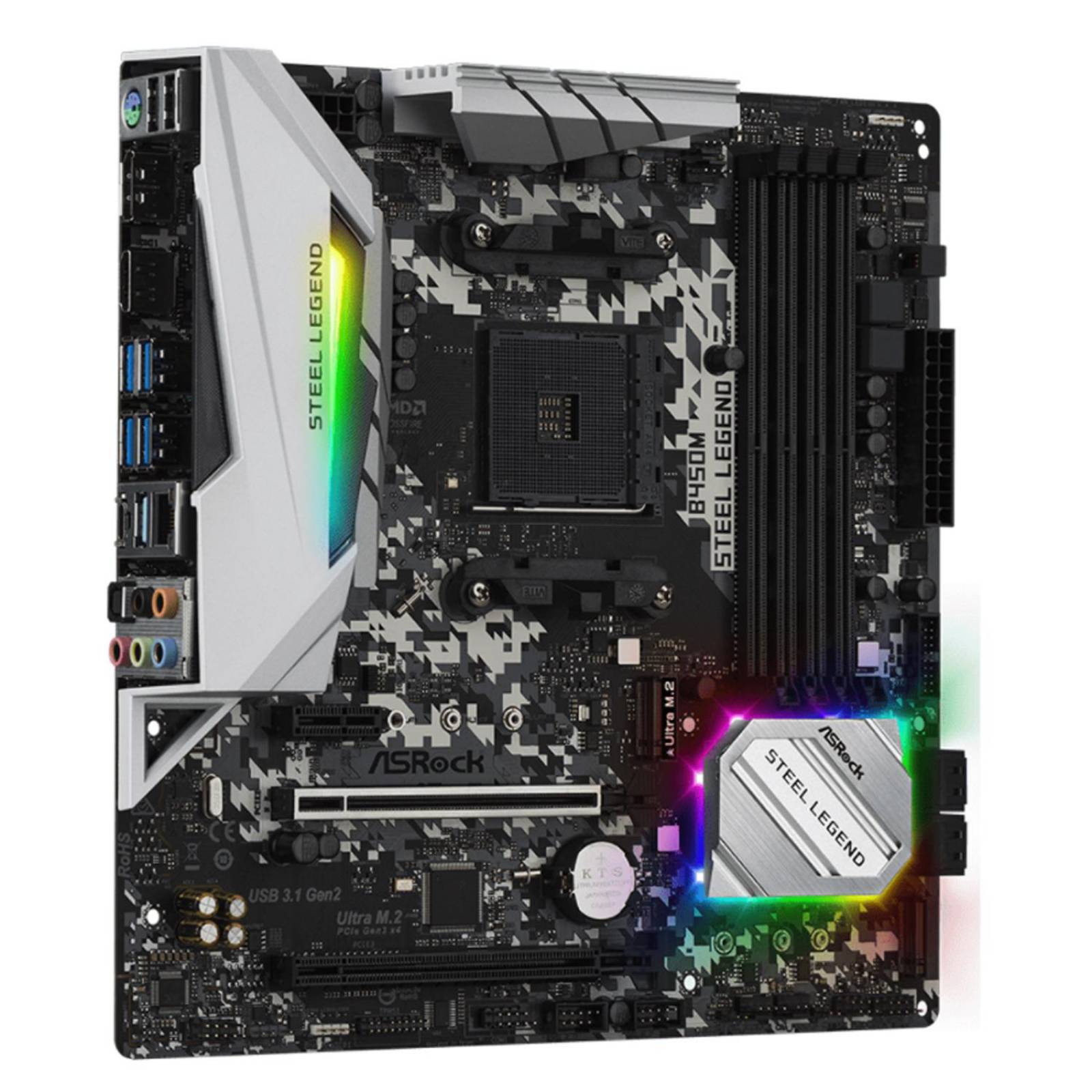 Tarjeta Madre ASROCK B450M Steel Legend AMD AM4 Micro ATX 