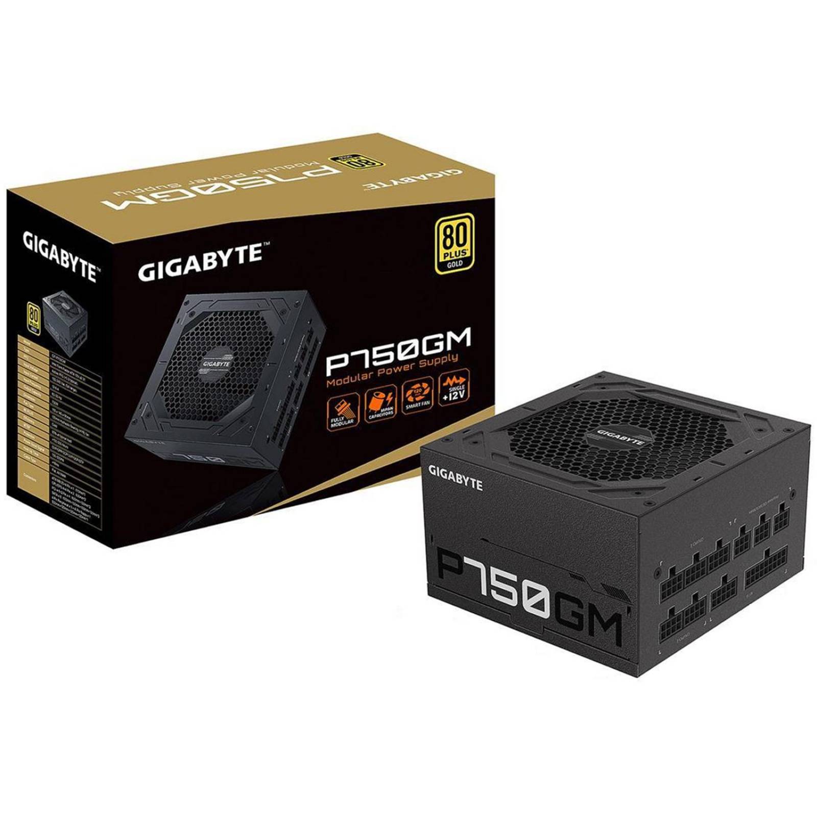 Fuente de Poder GIGABYTE 750W 80 Plus Gold Modular GP-P750GM 