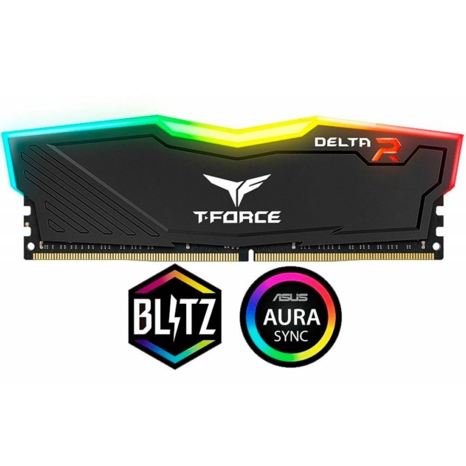 Memoria RAM DDR4 8GB 3200MHz TEAMGROUP T-Force Delta RGB TF3D48G3200HC16C01 