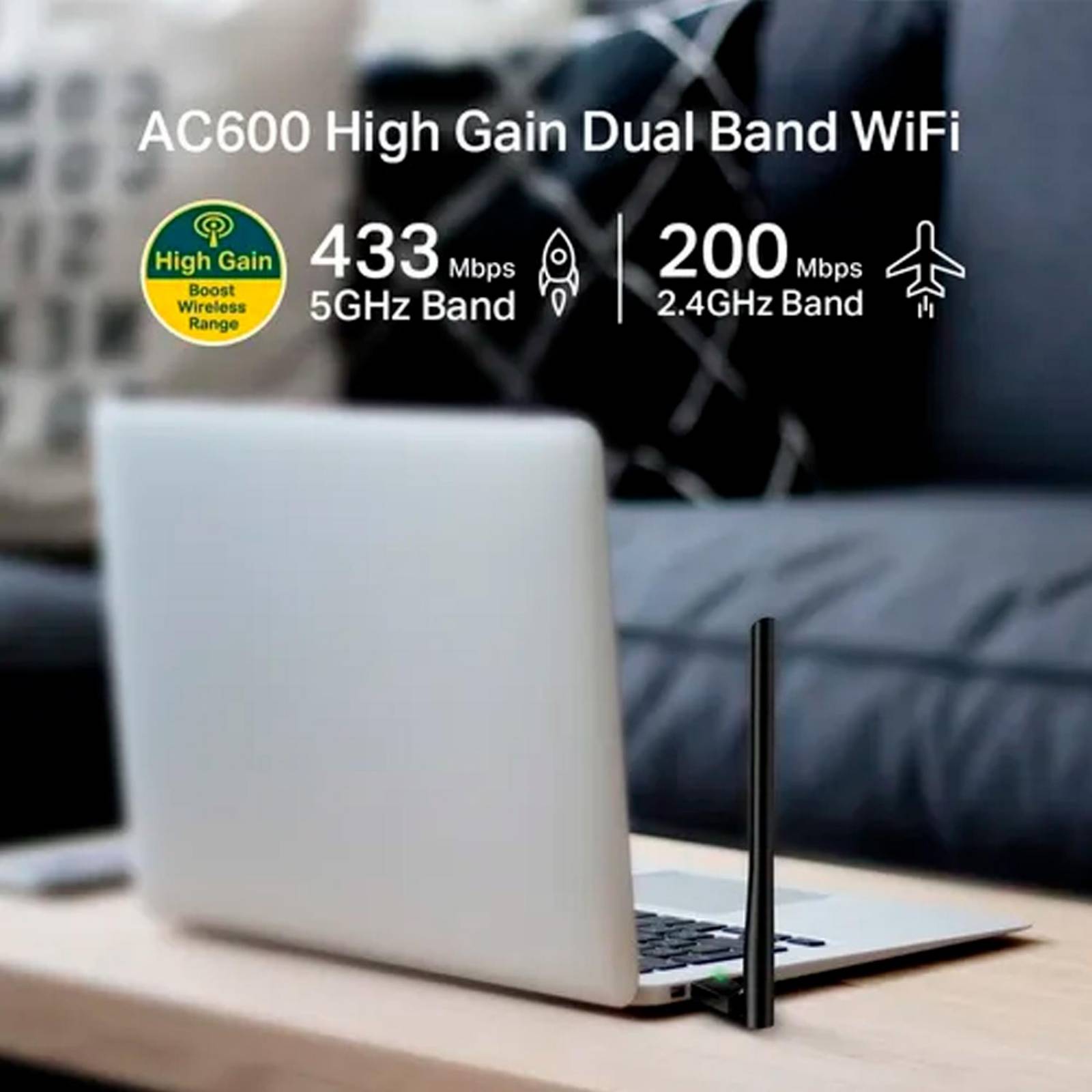 Adaptador usb wifi TP-Link rompemuros Archer T2U Plus AC600 