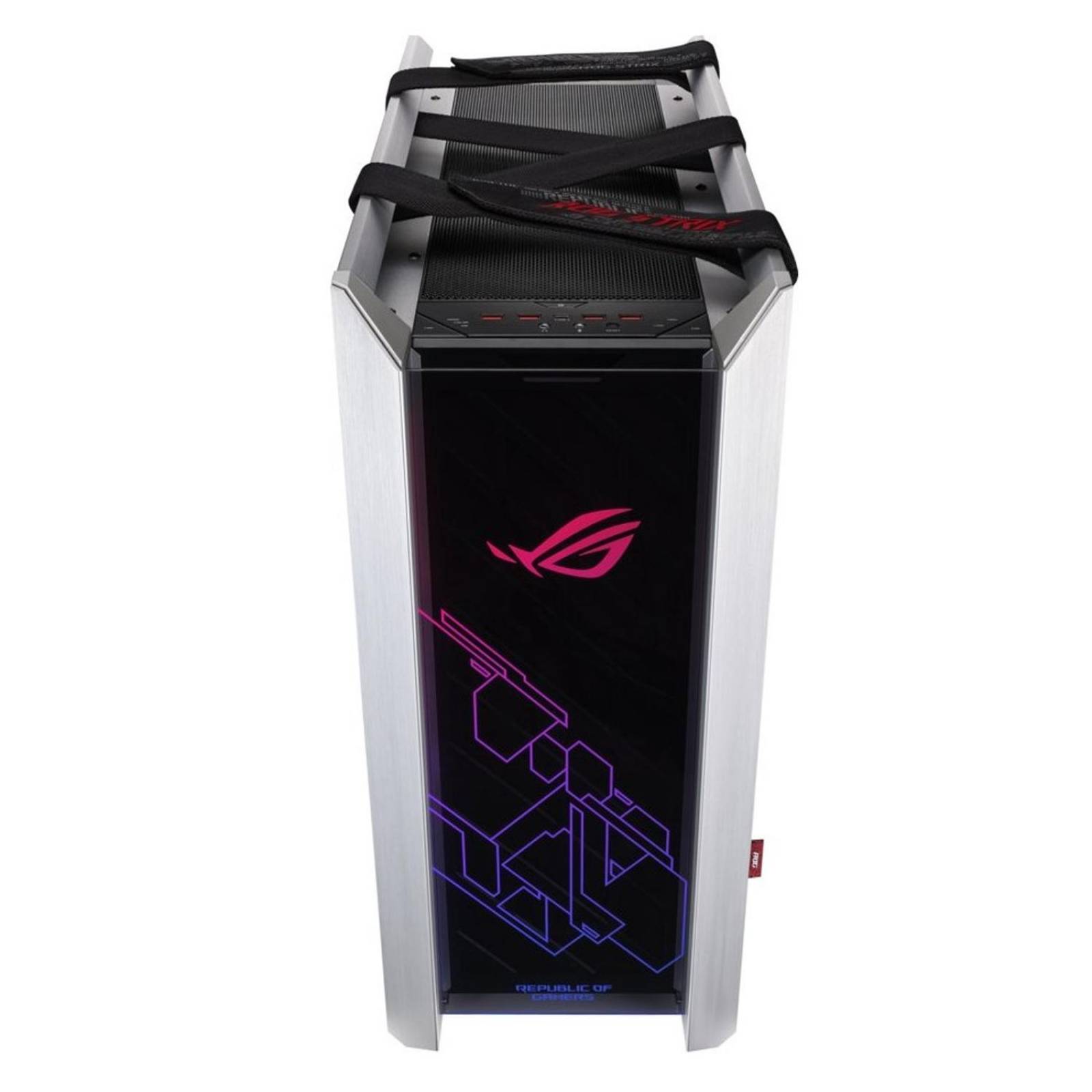 Gabinete Gamer ASUS ROG STRIX HELIOS GX601 E-ATX Media Torre 4 Fan Cristal Templado USB-C RGB Blanco 