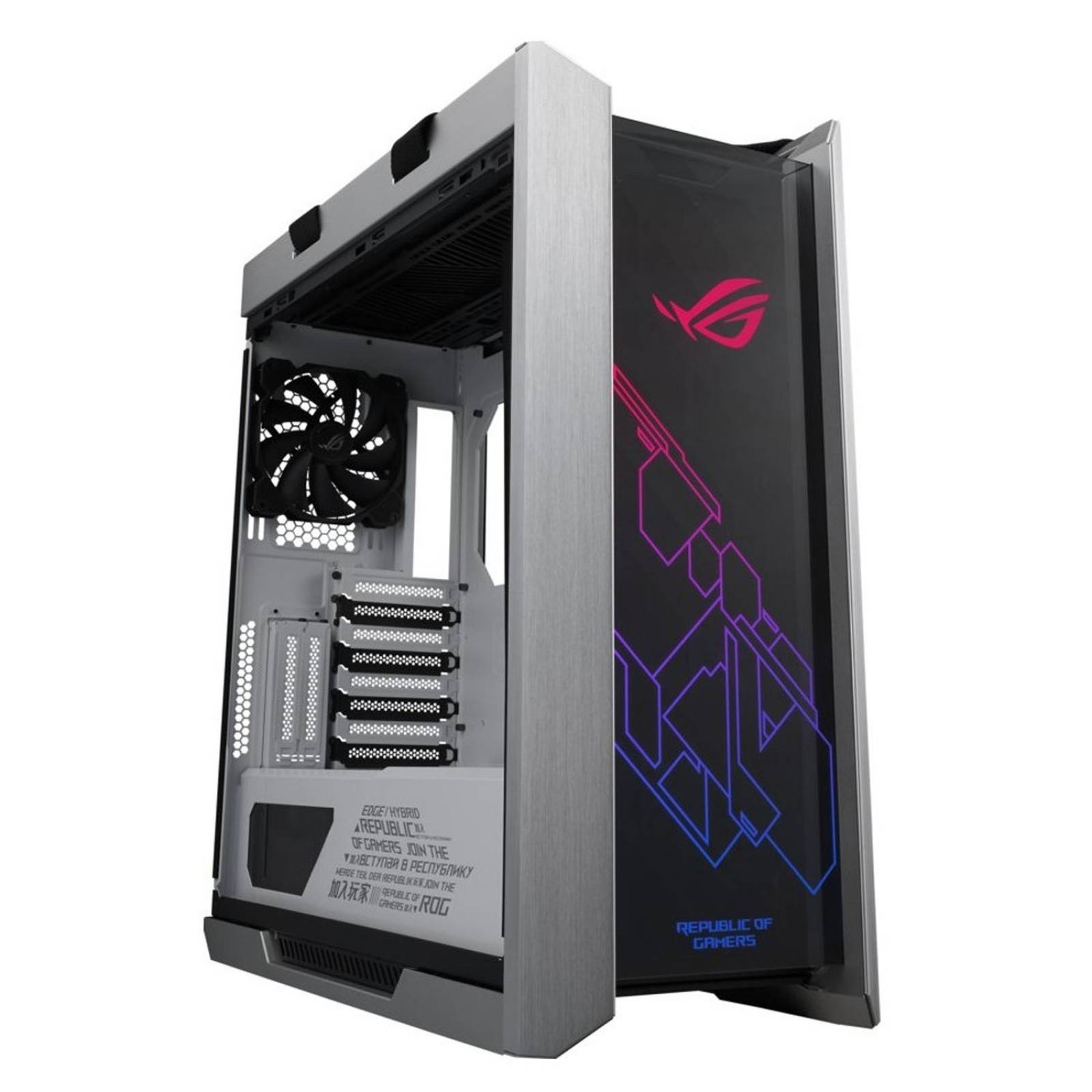 Gabinete Gamer ASUS ROG STRIX HELIOS GX601 E-ATX Media Torre 4 Fan Cristal Templado USB-C RGB Blanco 