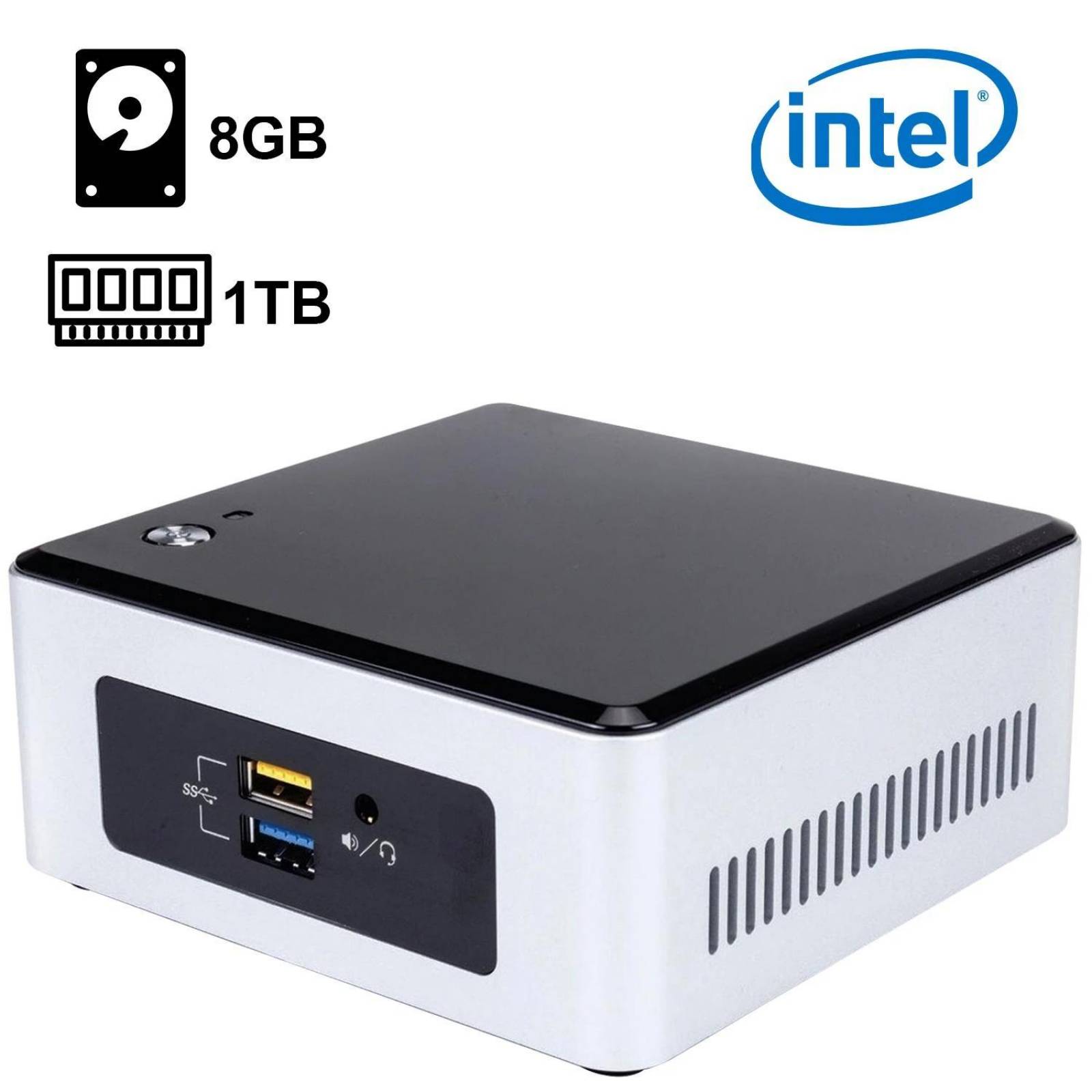 Computadora Mini PC INTEL Quad Core N3700 8GB 1TB Monitor 23.8 Teclado y Mouse 