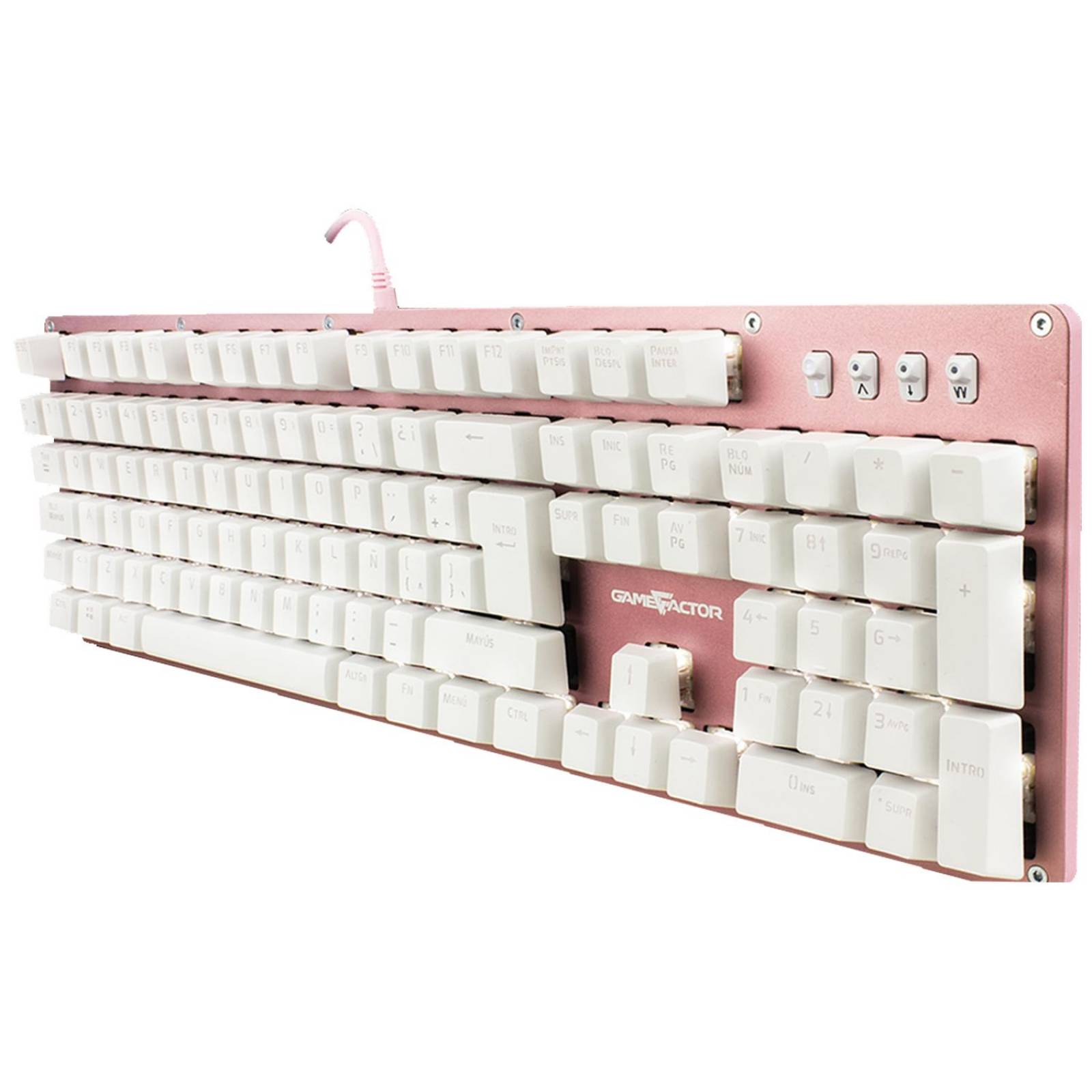 Teclado Gamer Mecanico Switch Rojo Multicolor GAME FACTOR KBG400-PK-RD Rosa