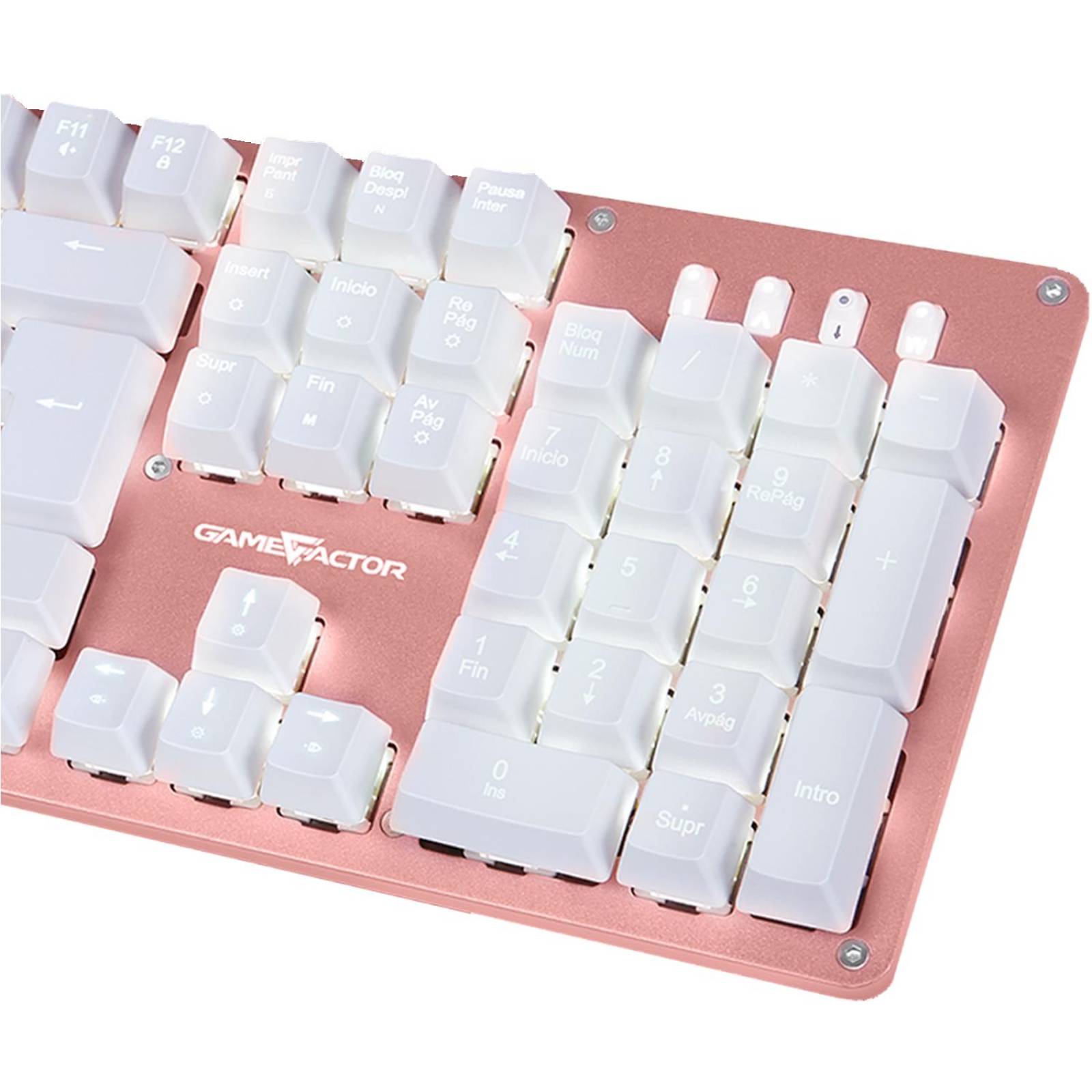Teclado Gamer Mecanico Switch Rojo Multicolor GAME FACTOR KBG400-PK-RD Rosa