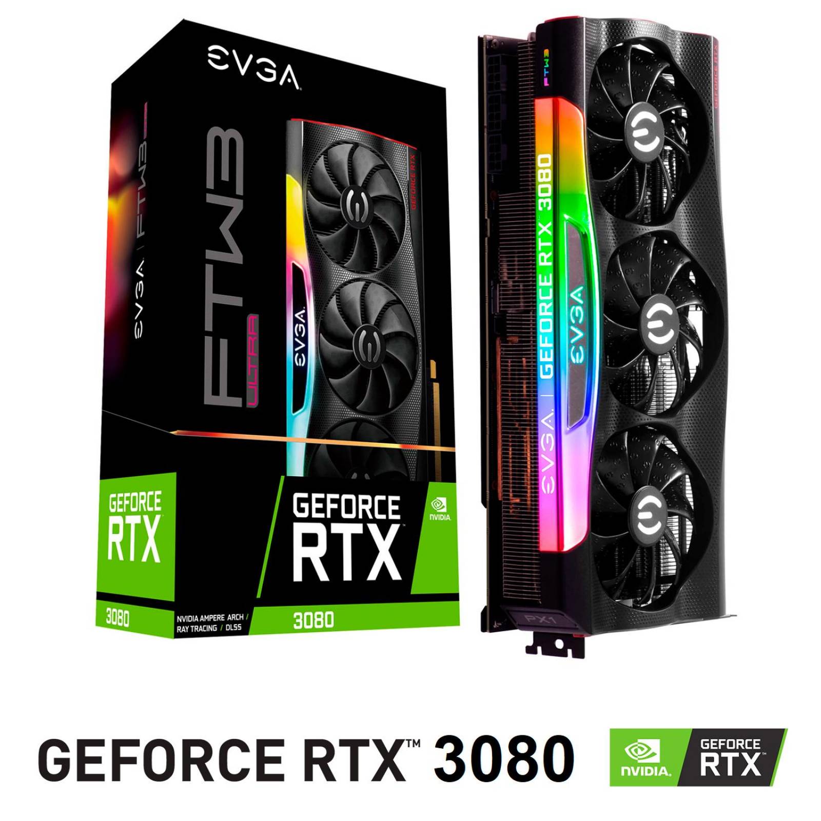 Tarjeta de Video EVGA Geforce RTX 3080 FTW3 Ultra Gaming 10GB GDDR6X ARGB 10G-P5-3897-KL
