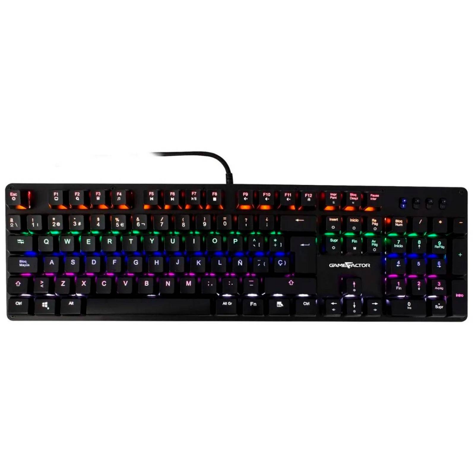 Teclado Gamer Mecanico Switch Azul Multicolor GAME FACTOR KBG400-BL 