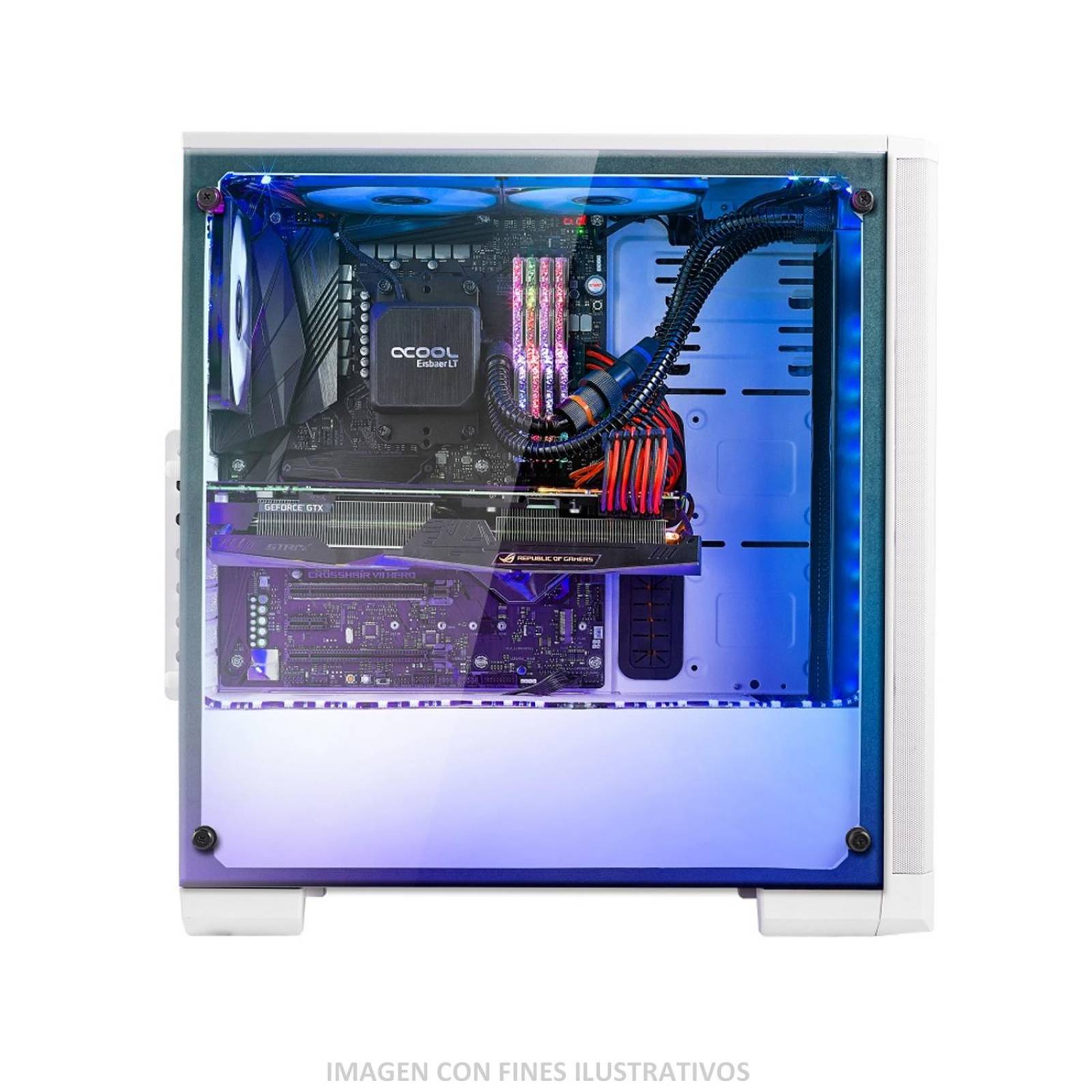 Gabinete Gamer BITFENIX NOVA MESH TG 4ARGB E-ATX Cristal Templado 4 ventiladores Blanco BFC-NVM-300- 