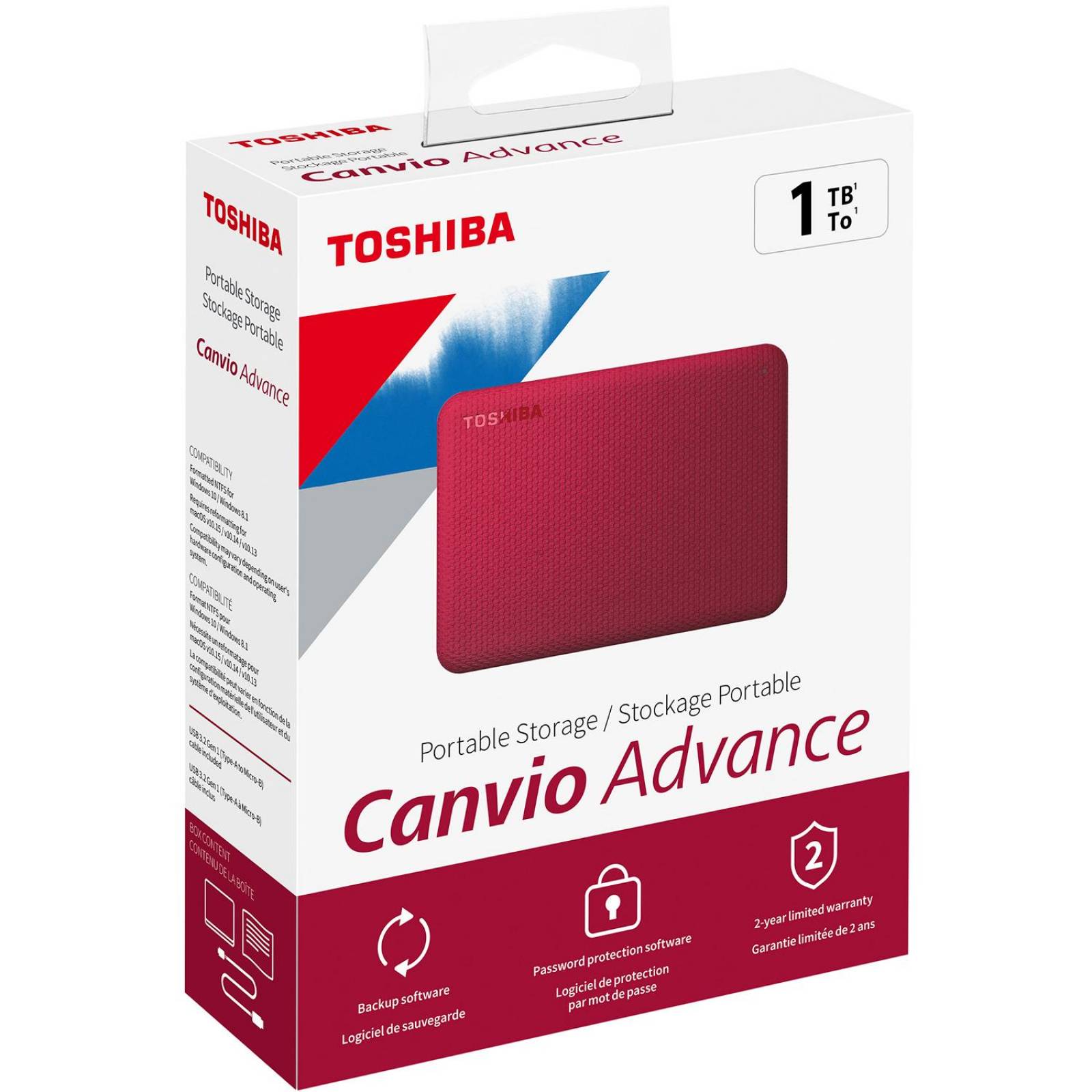 Disco Duro Externo 1TB TOSHIBA Canvio Advance USB 3.0 HDTCA10XR3AA 