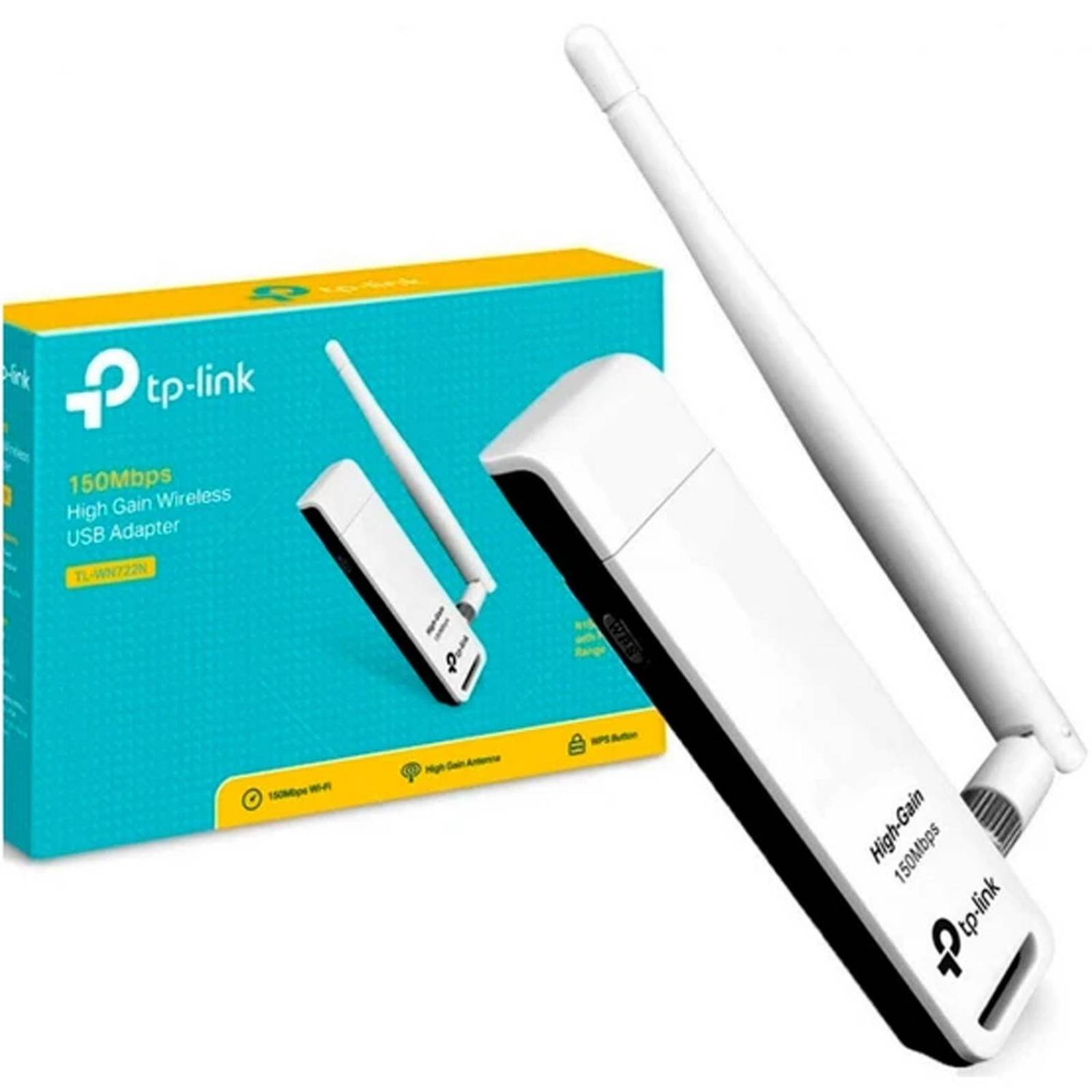 Adaptador Inalámbrico USB TP-LINK TL-WN722N 2.4Ghz 802.11n 150Mbps 