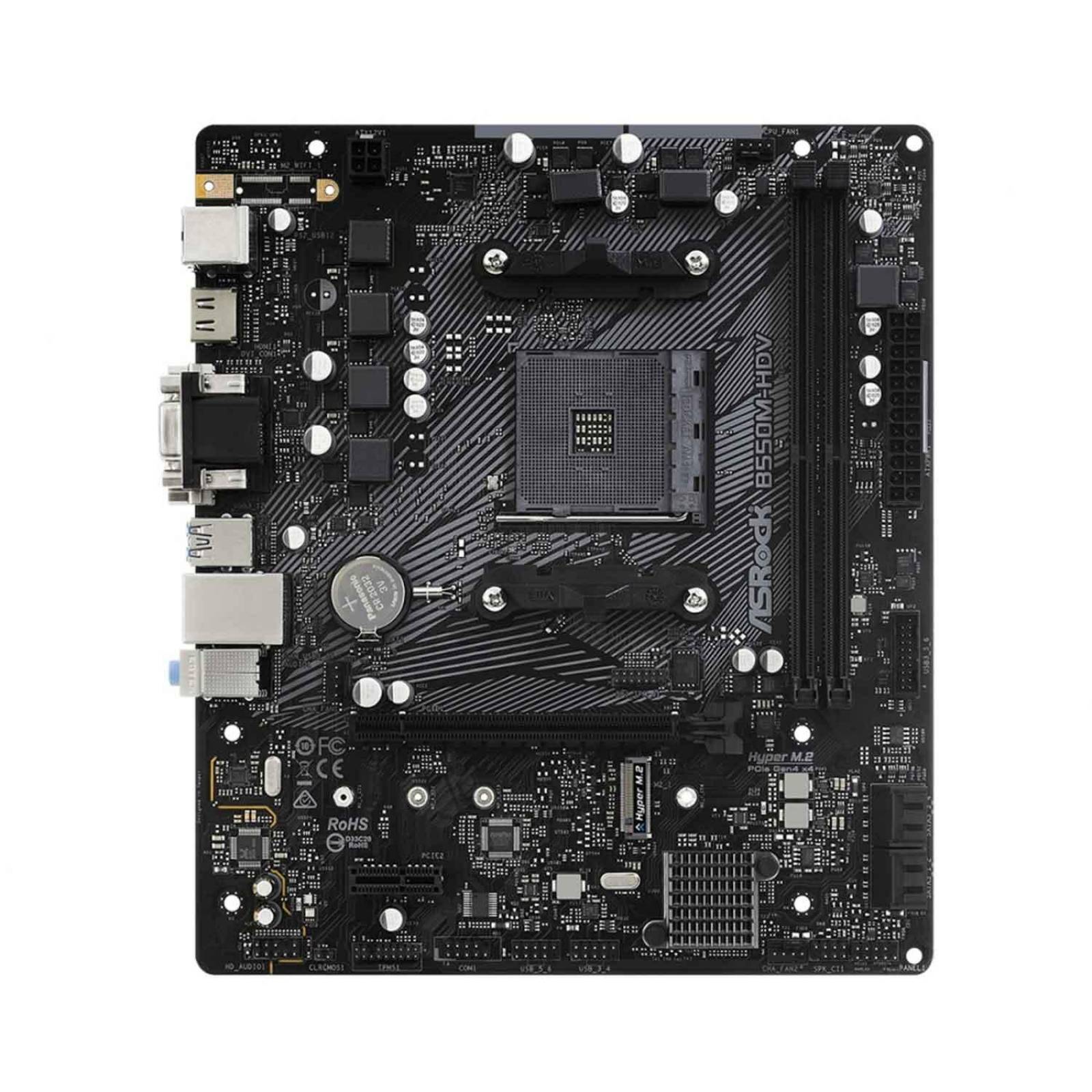 Tarjeta Madre ASROCK B550M-HDV AM4 2x DDR4 1x M.2 PCIe 4.0 Micro ATX