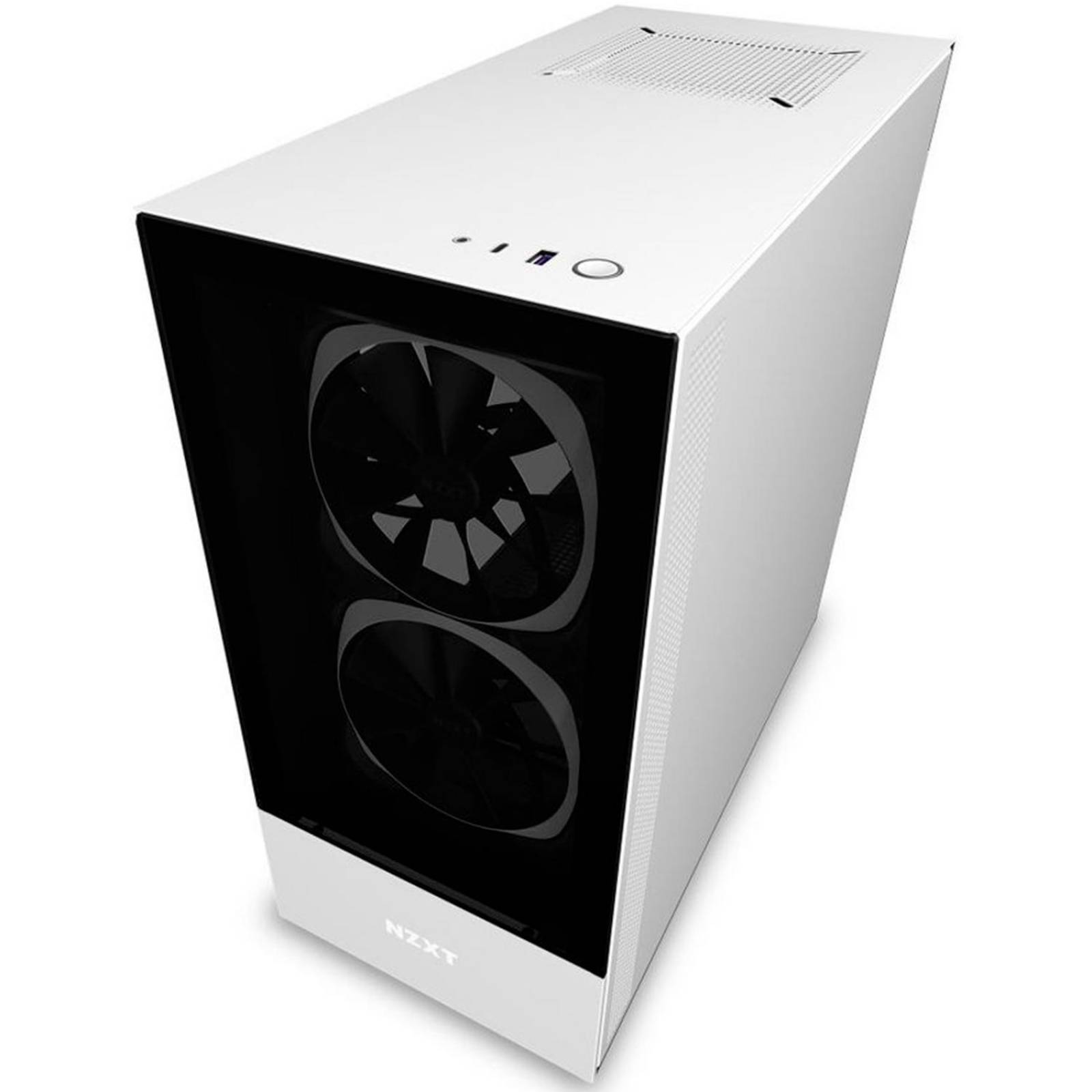 Gabinete Gamer NZXT H510 ELITE ATX Media Torre 4 Fan Cristal Templado USB-C RGB Blanco 